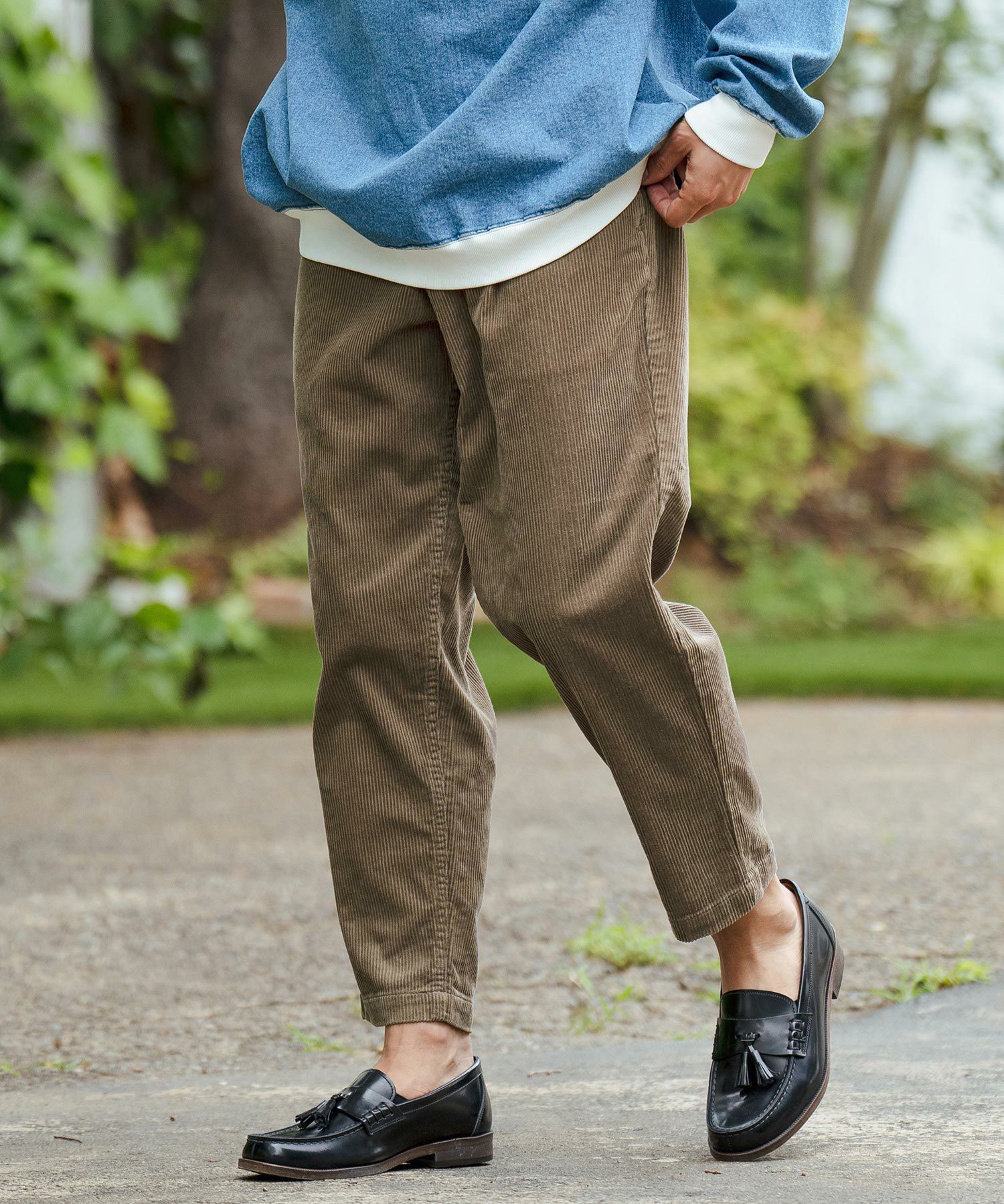 30%OFF【CAMBIO(カンビオ)】8Wコーデュロイワイドテーパードパンツ