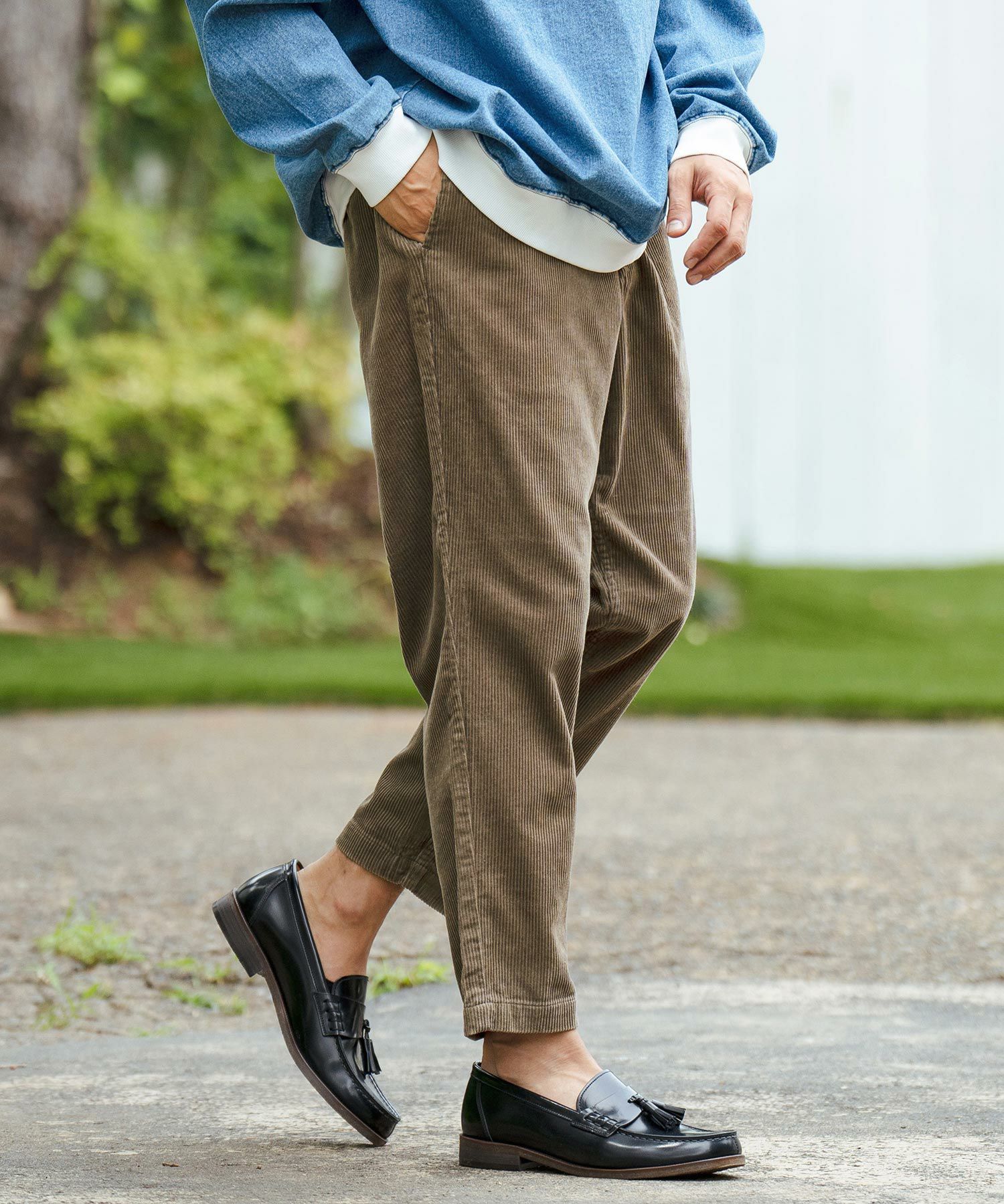 30%OFF【CAMBIO(カンビオ)】8Wコーデュロイワイドテーパードパンツ