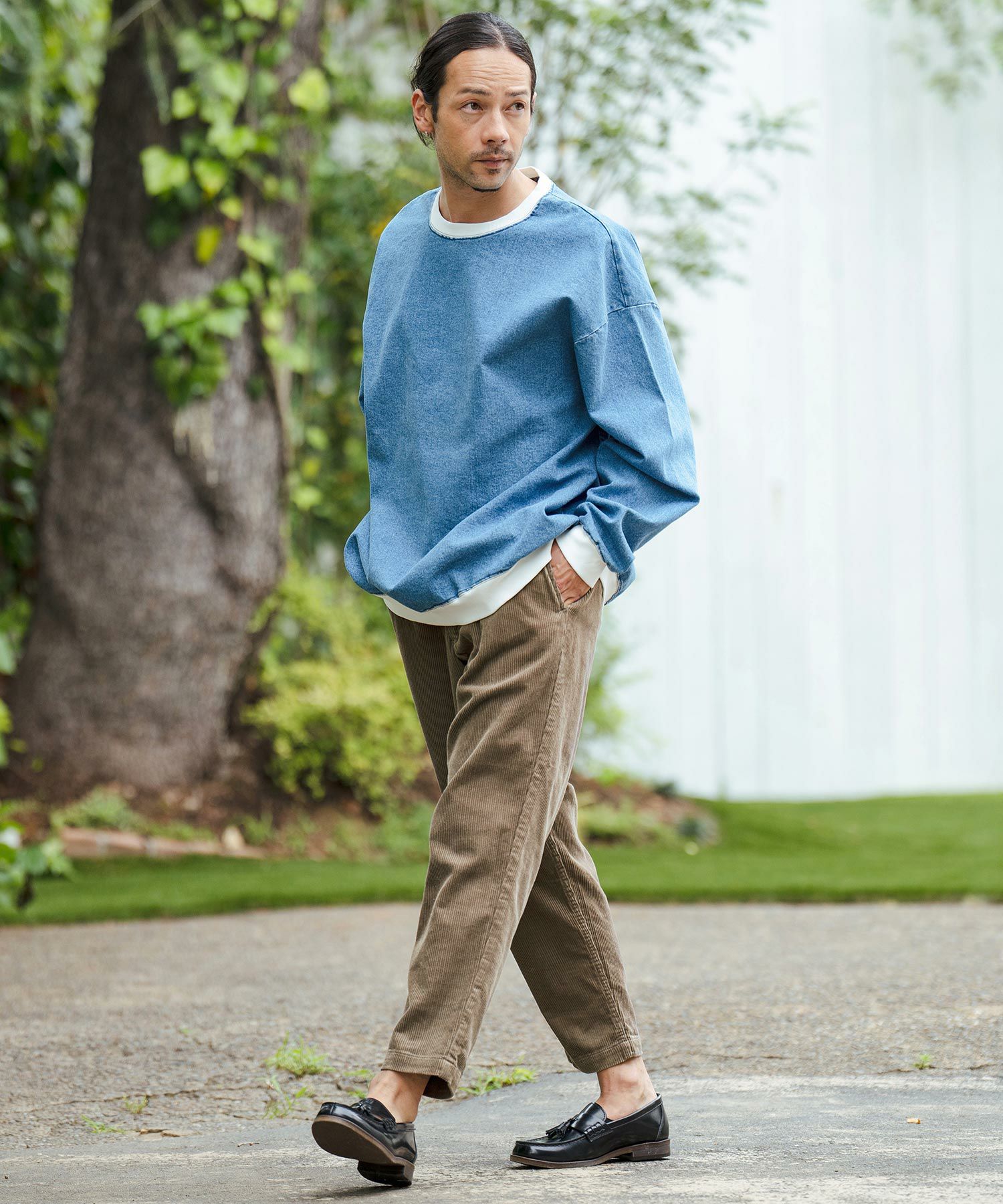 30%OFF【CAMBIO(カンビオ)】8Wコーデュロイワイドテーパードパンツ