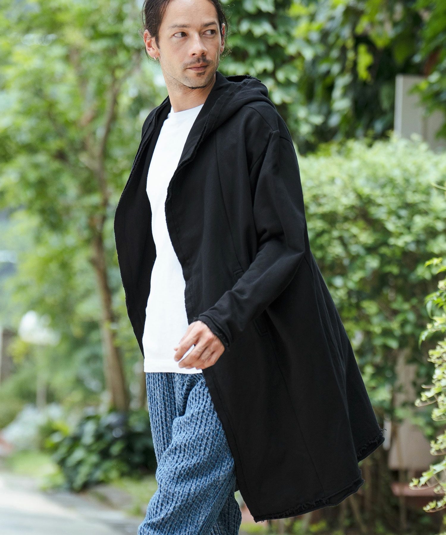 30%OFF【CAMBIO(カンビオ)】裏毛カットオフフーデッドロング