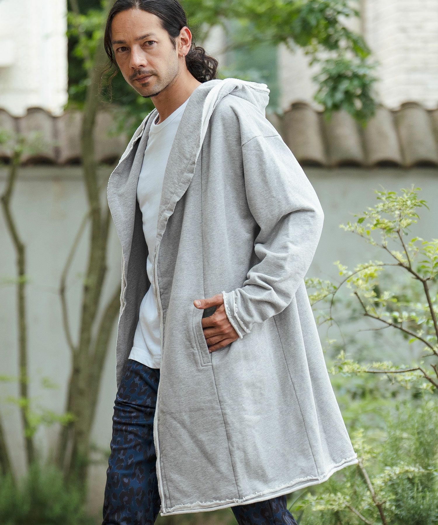30%OFF【CAMBIO(カンビオ)】裏毛カットオフフーデッドロング