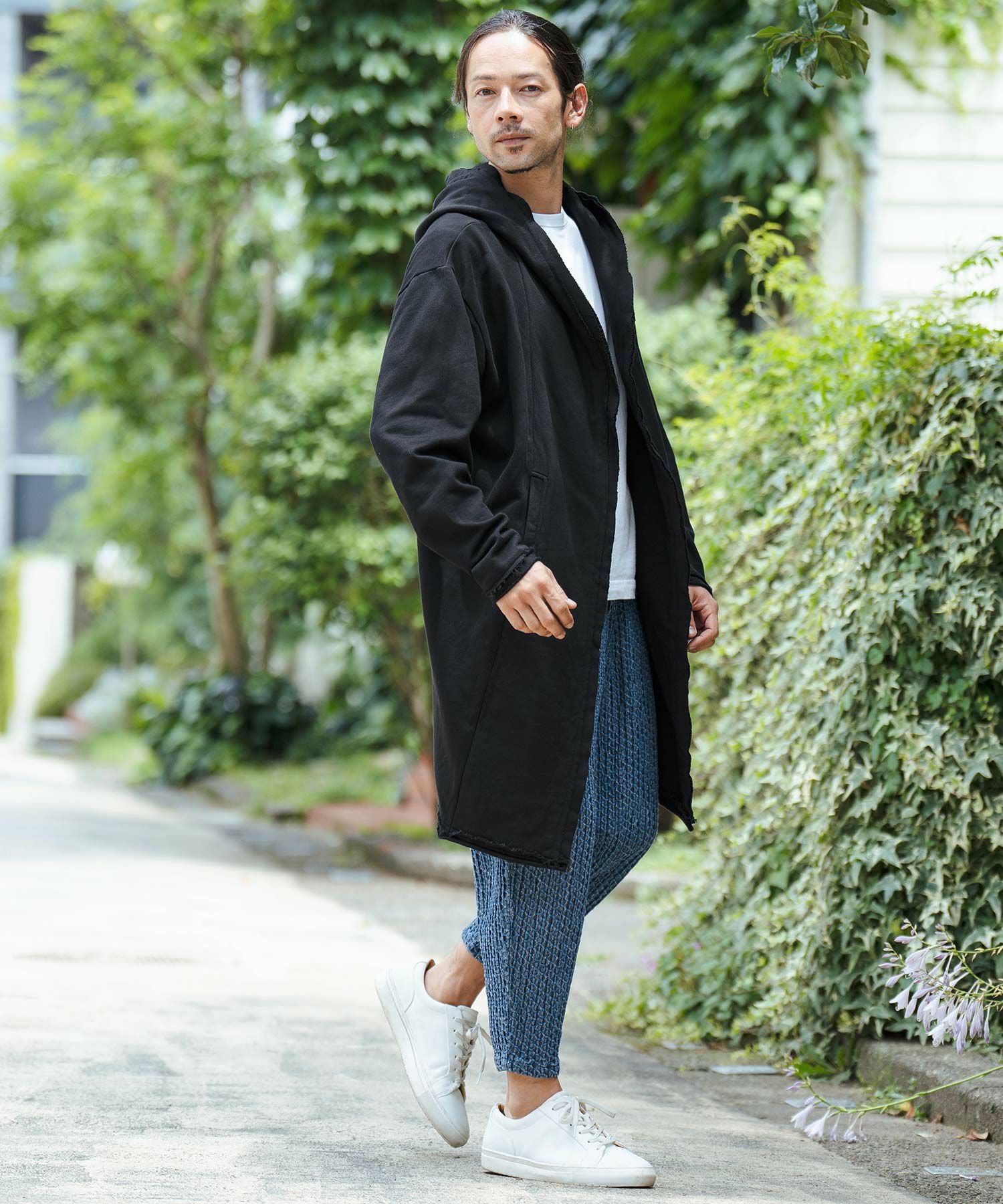 30%OFF【CAMBIO(カンビオ)】裏毛カットオフフーデッドロング