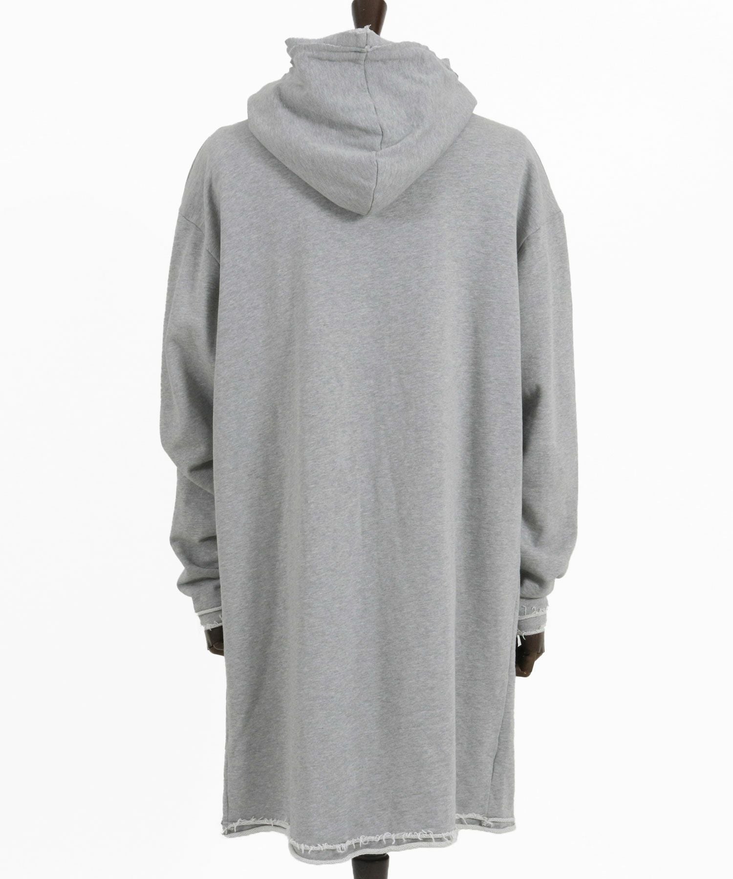 ロングカーディガン 30%OFF【CAMBIO(カンビオ)】裏毛カットオフフーデッドロング