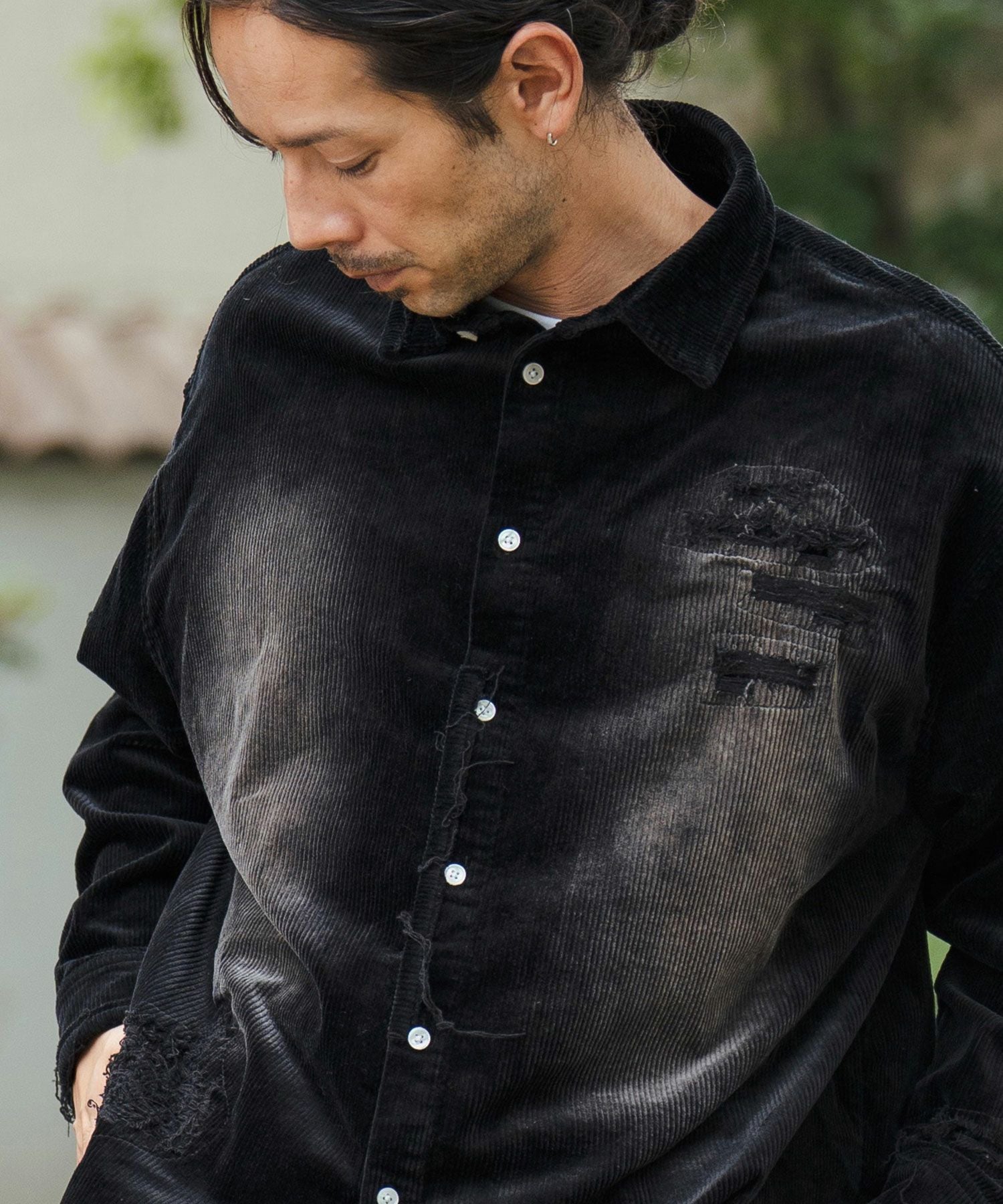 30%OFF【CAMBIO(カンビオ)】Wide Ribbed Stretch Corduroy Distressed