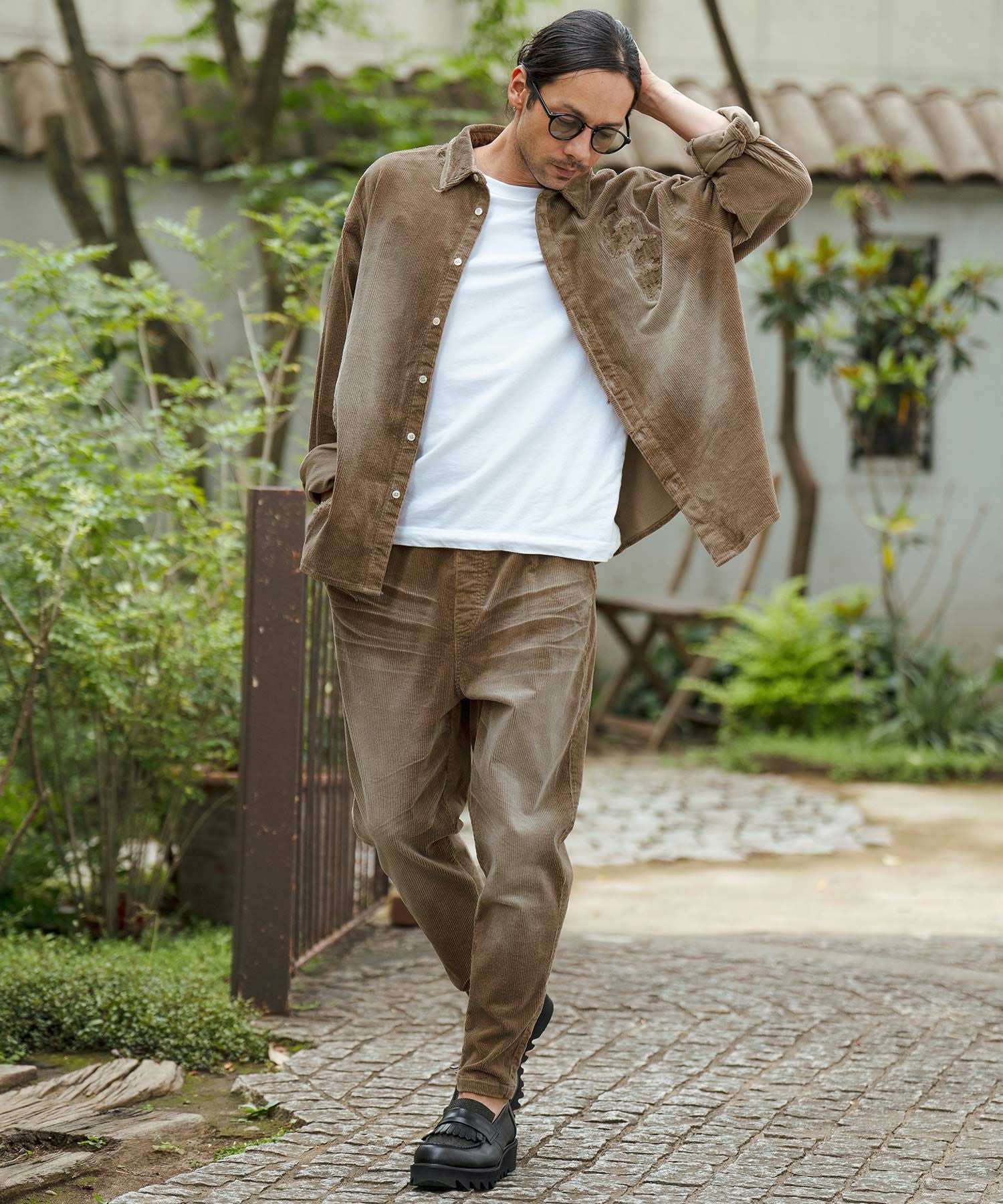 30%OFF【CAMBIO(カンビオ)】Wide Ribbed Stretch Corduroy Distressed