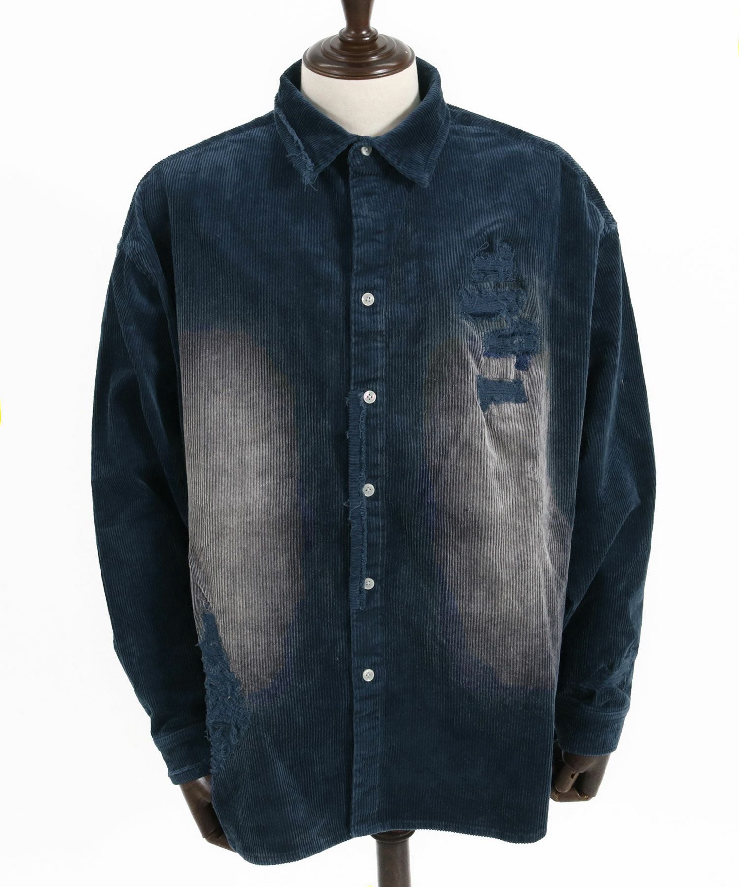 30%OFF【CAMBIO(カンビオ)】Wide Ribbed Stretch Corduroy Distressed