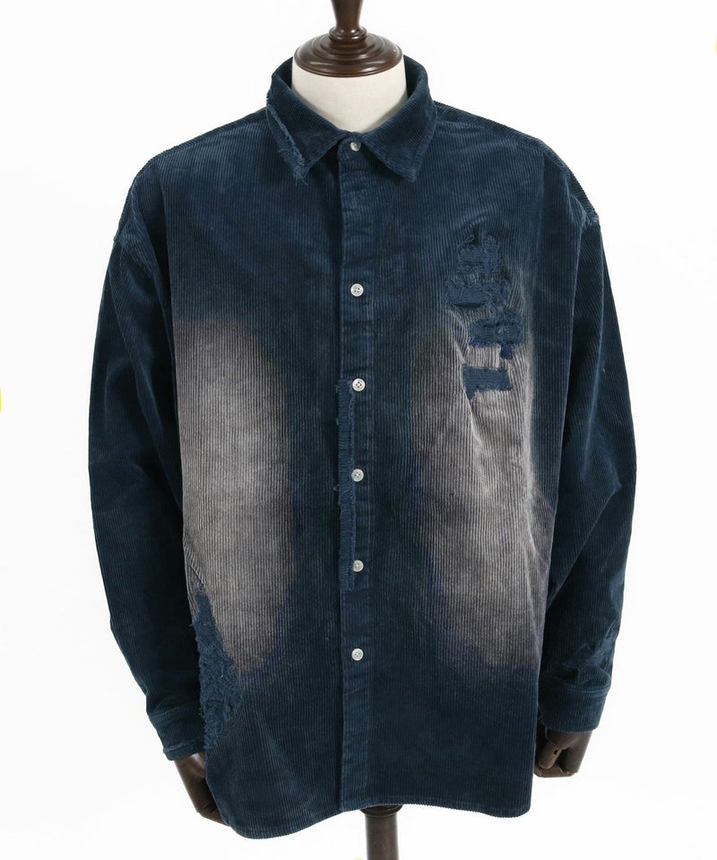 30%OFF【CAMBIO(カンビオ)】Wide Ribbed Stretch Corduroy Distressed 