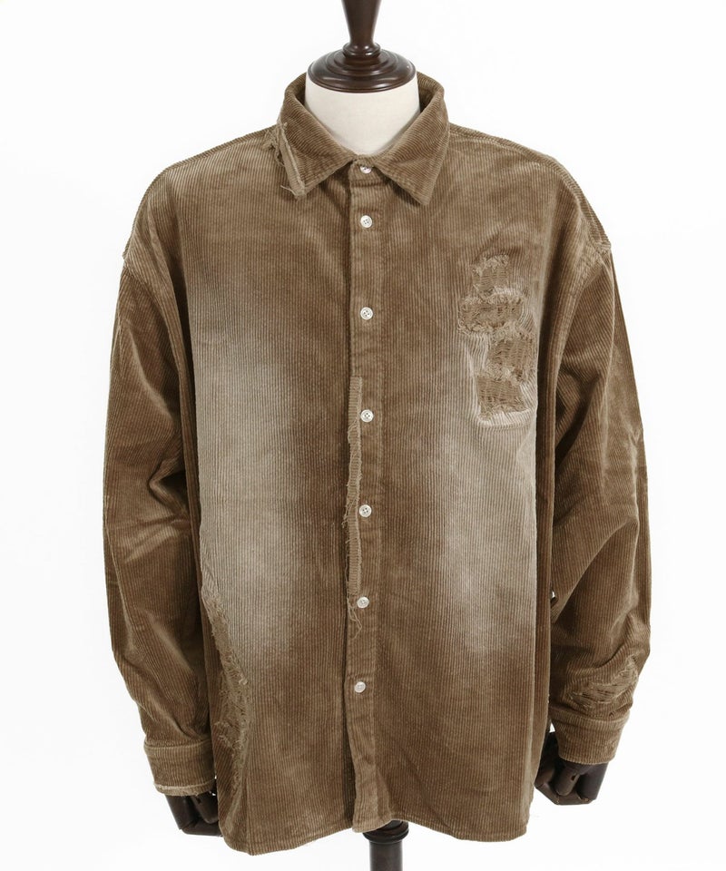 30%OFF【CAMBIO(カンビオ)】Wide Ribbed Stretch Corduroy Distressed 