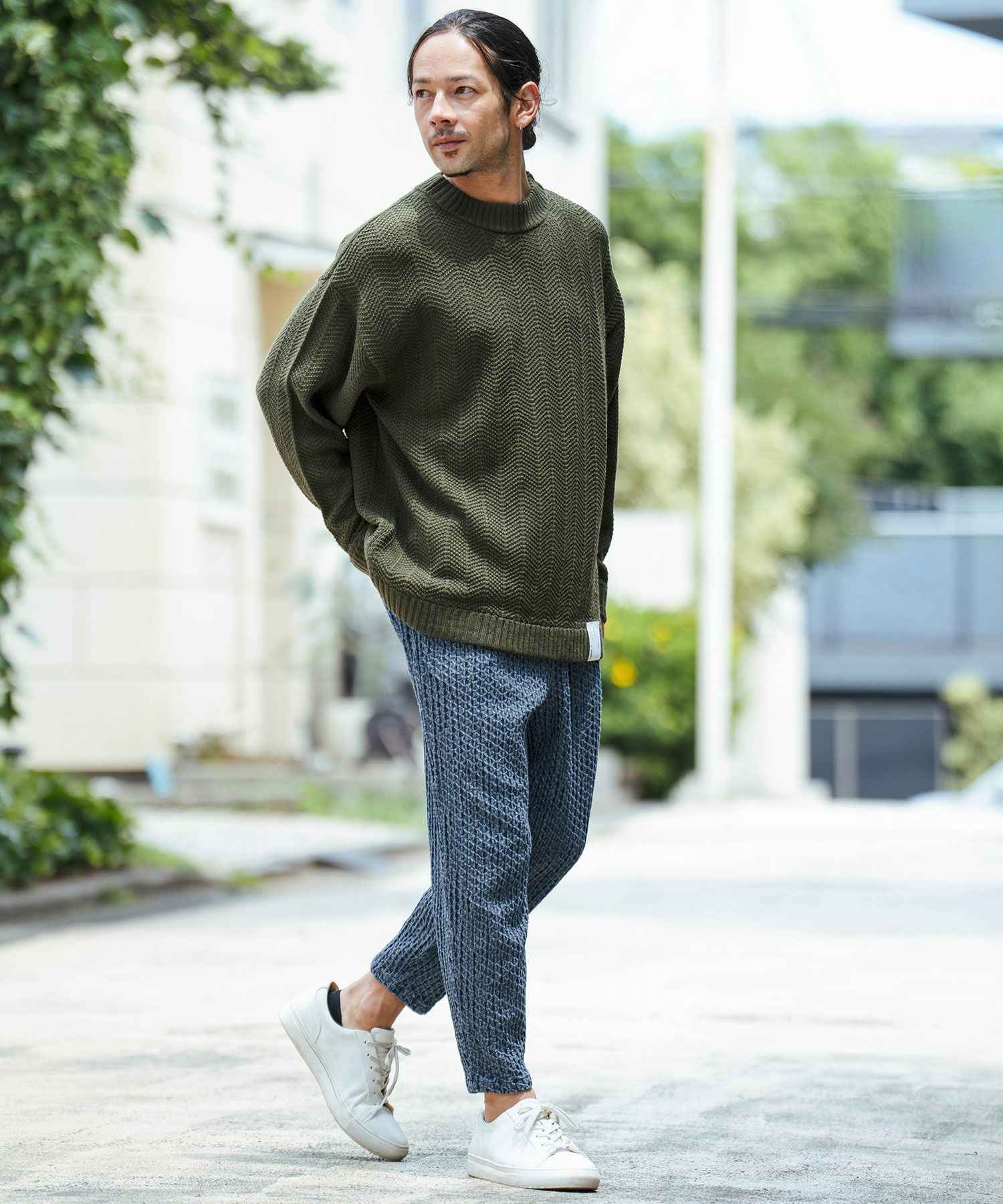 30%OFF【CAMBIO(カンビオ)】Geometric Puffy Jacquard Denim Pants