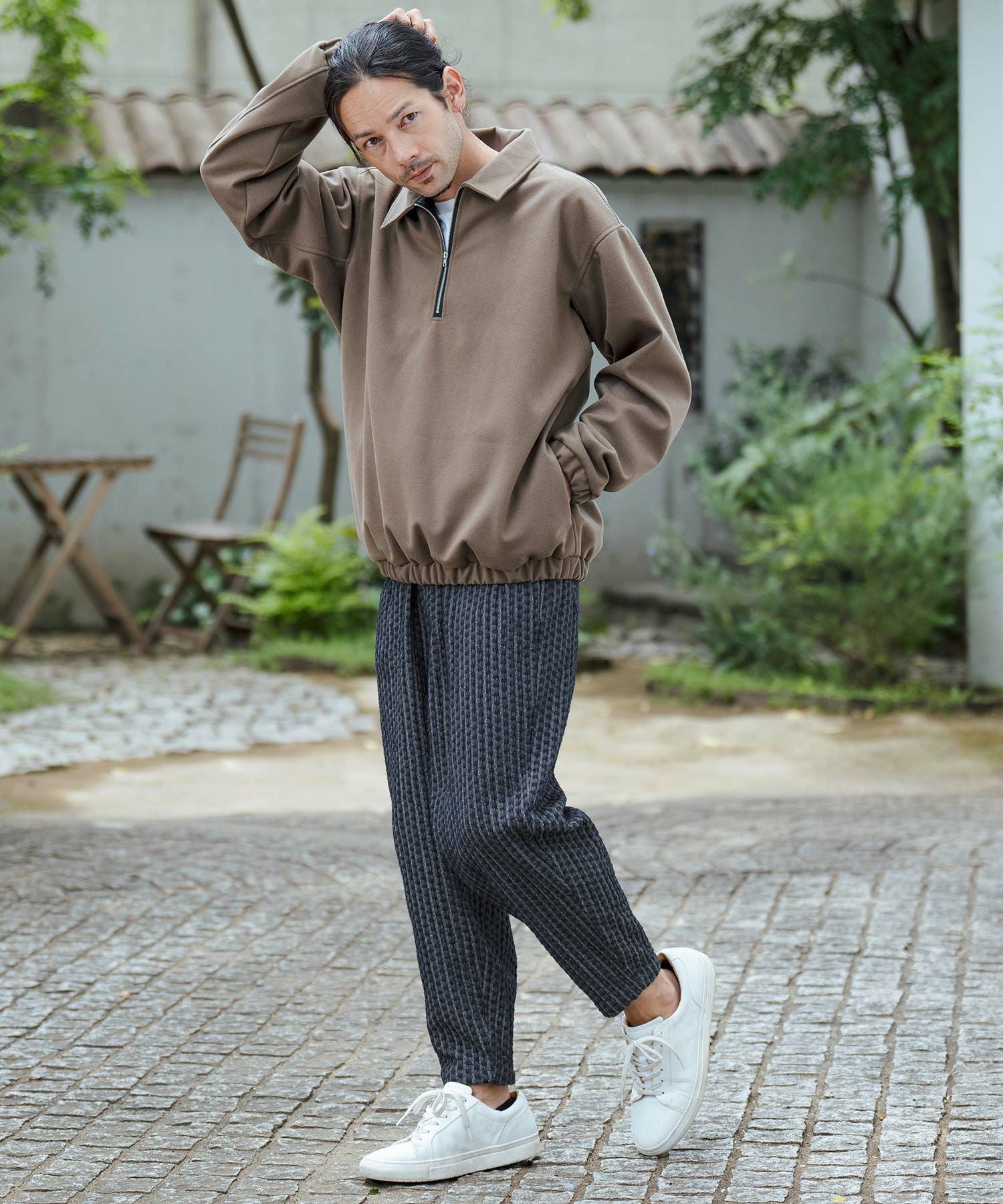 30%OFF【CAMBIO(カンビオ)】Geometric Puffy Jacquard Denim Pants