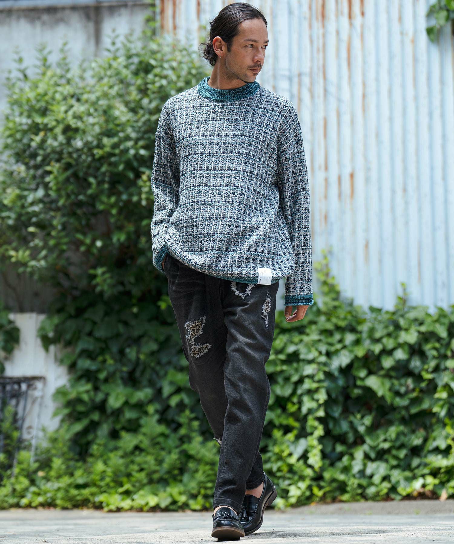 50%OFF【CAMBIO(カンビオ)】11oz Stretch Denim Leopard Repaired