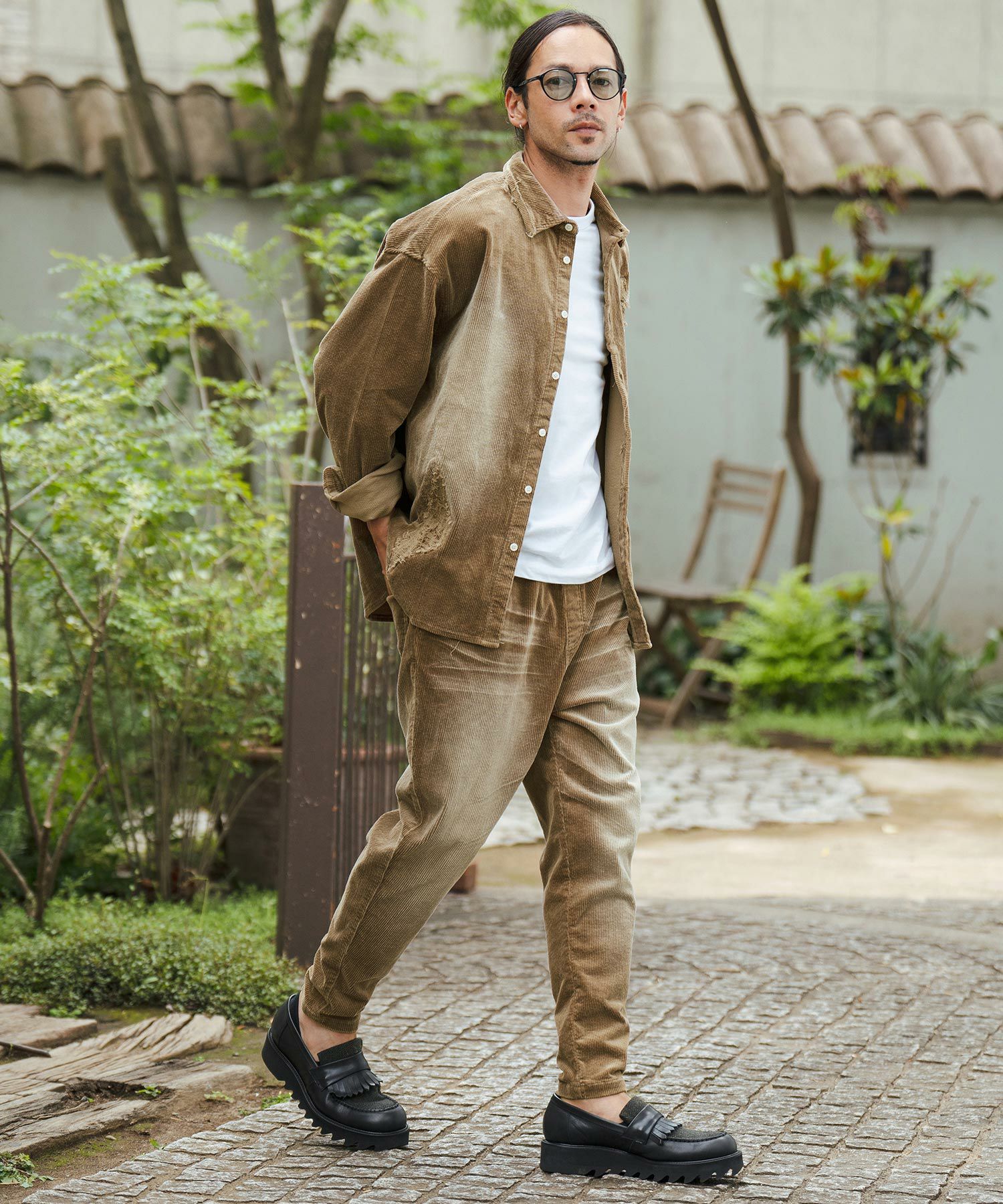 CAMBIO ベージュ コーデュロイ サルエルパンツ テーパードパンツ CAMBIO(カンビオ)】サルエルテーパードパンツ | CAMBIO カンビオ