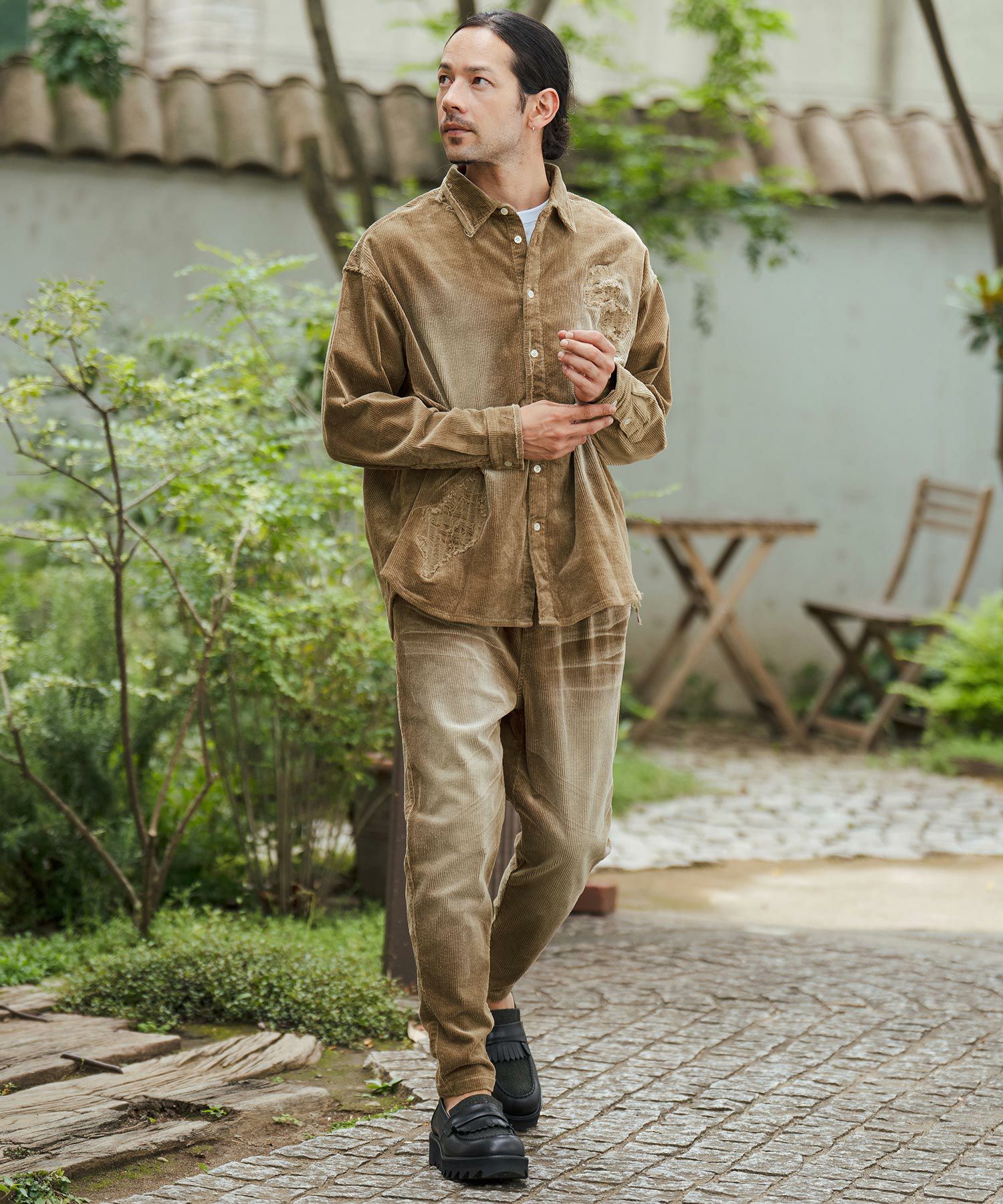 50%OFF【CAMBIO(カンビオ)】Vintage Like Stretch Corduroy Wide