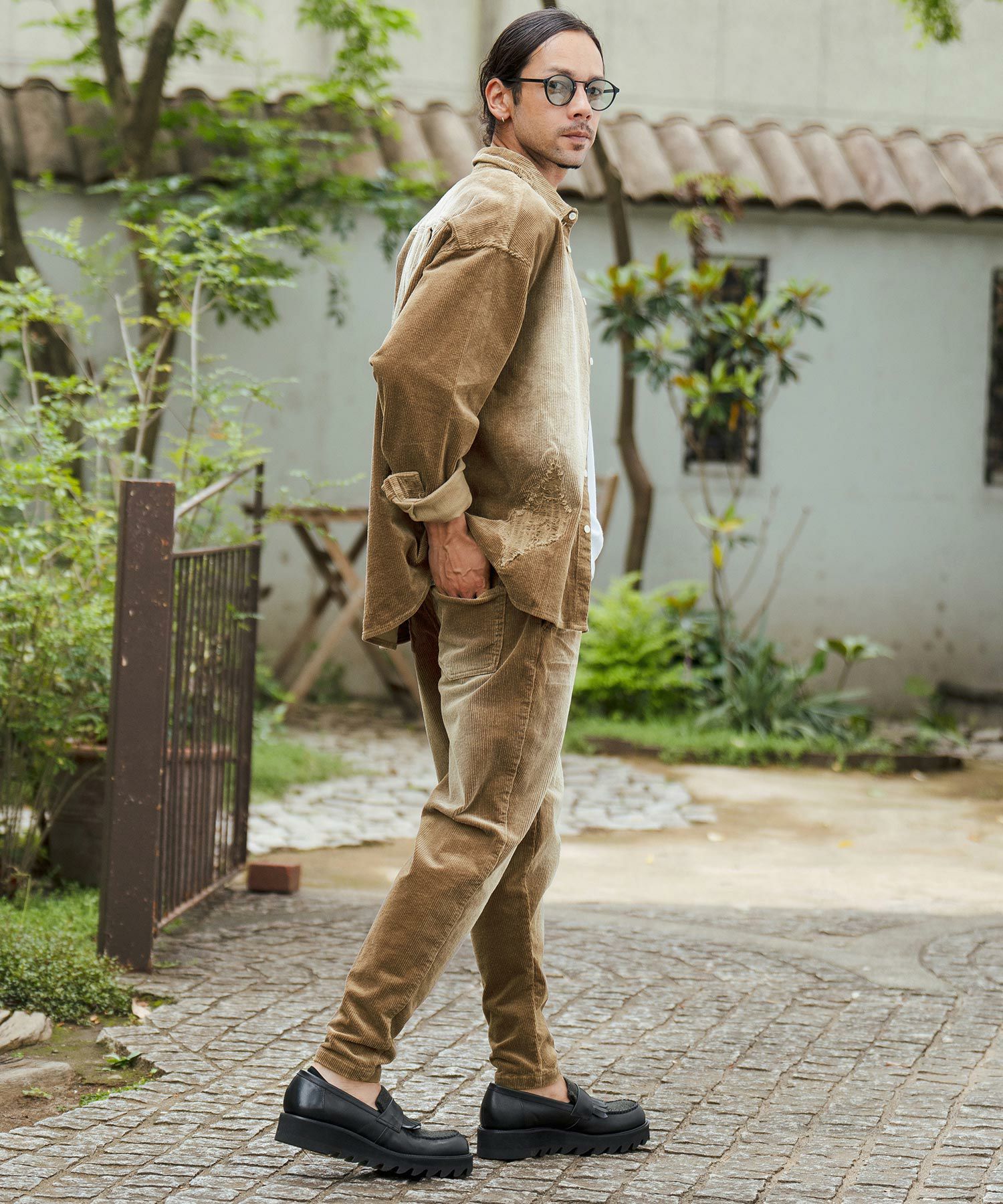 50%OFF【CAMBIO(カンビオ)】Vintage Like Stretch Corduroy Wide