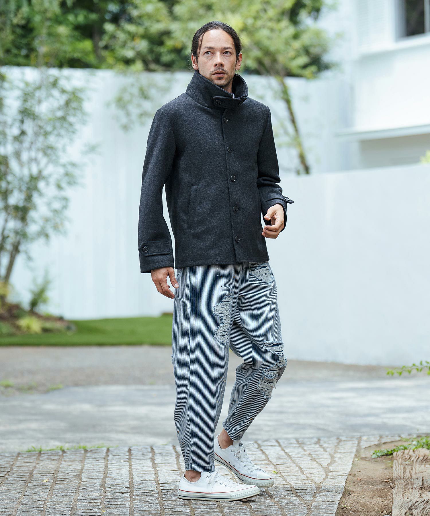 50%OFF【CAMBIO(カンビオ)】Vintage Like Hickory Denim Balloon Pants