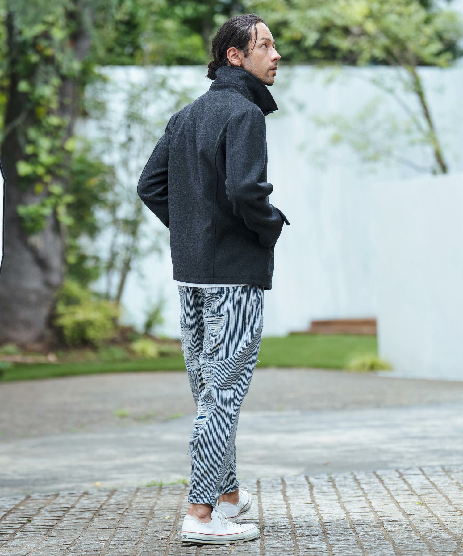 50%OFF【CAMBIO(カンビオ)】Vintage Like Hickory Denim Balloon Pants