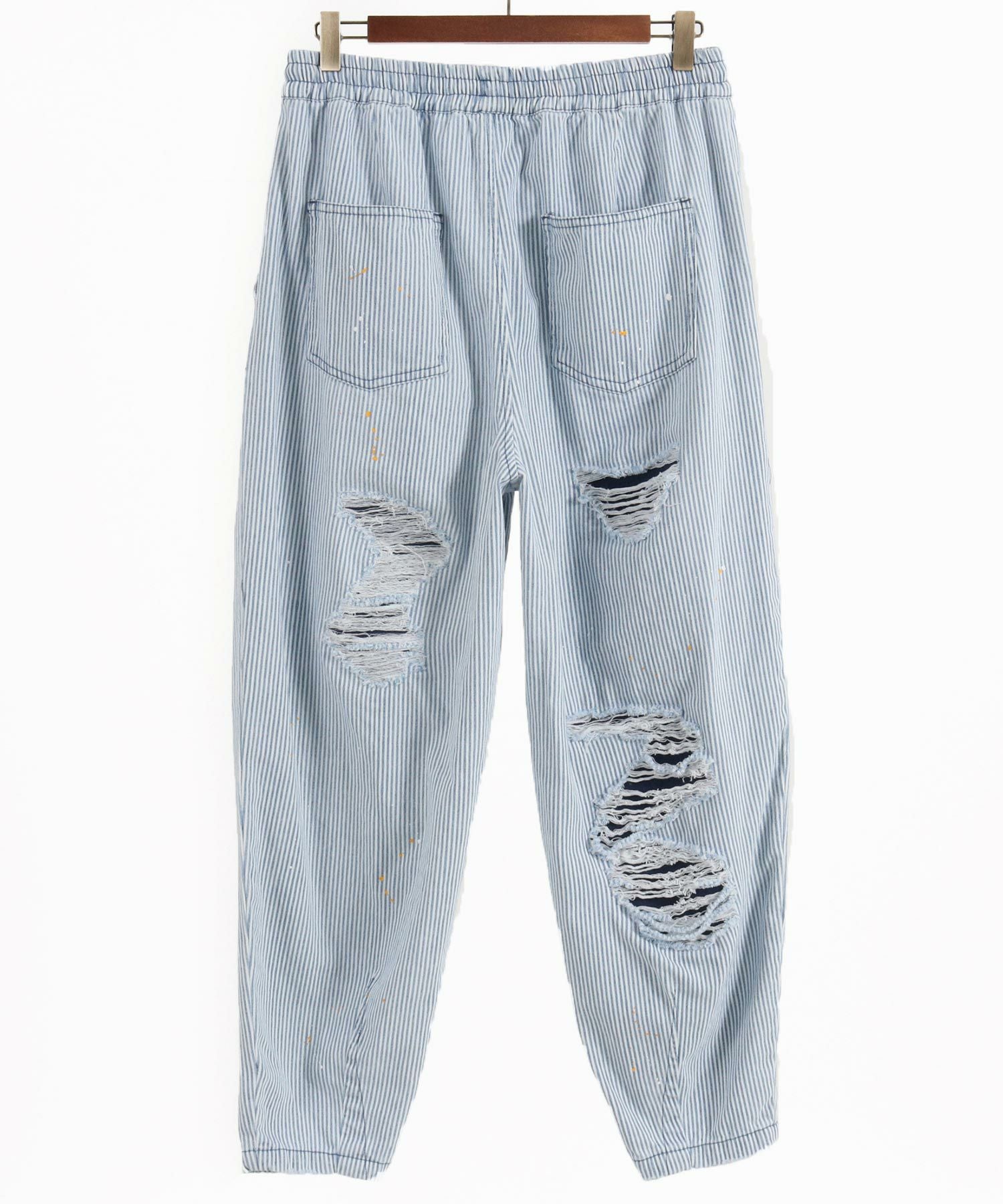 50%OFF【CAMBIO(カンビオ)】Vintage Like Hickory Denim Balloon Pants