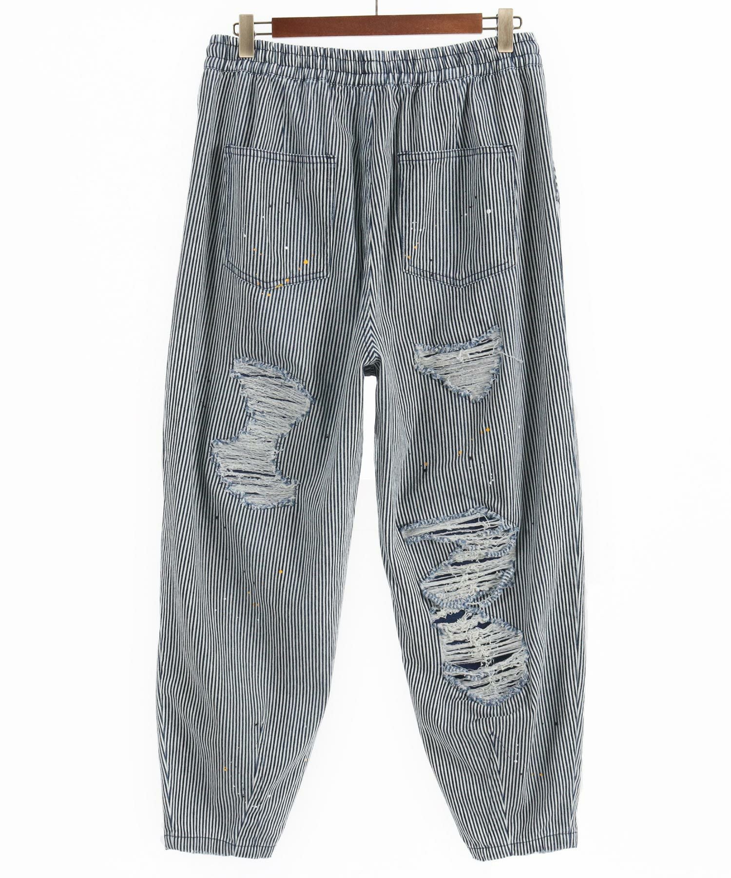 50%OFF【CAMBIO(カンビオ)】Vintage Like Hickory Denim Balloon Pants