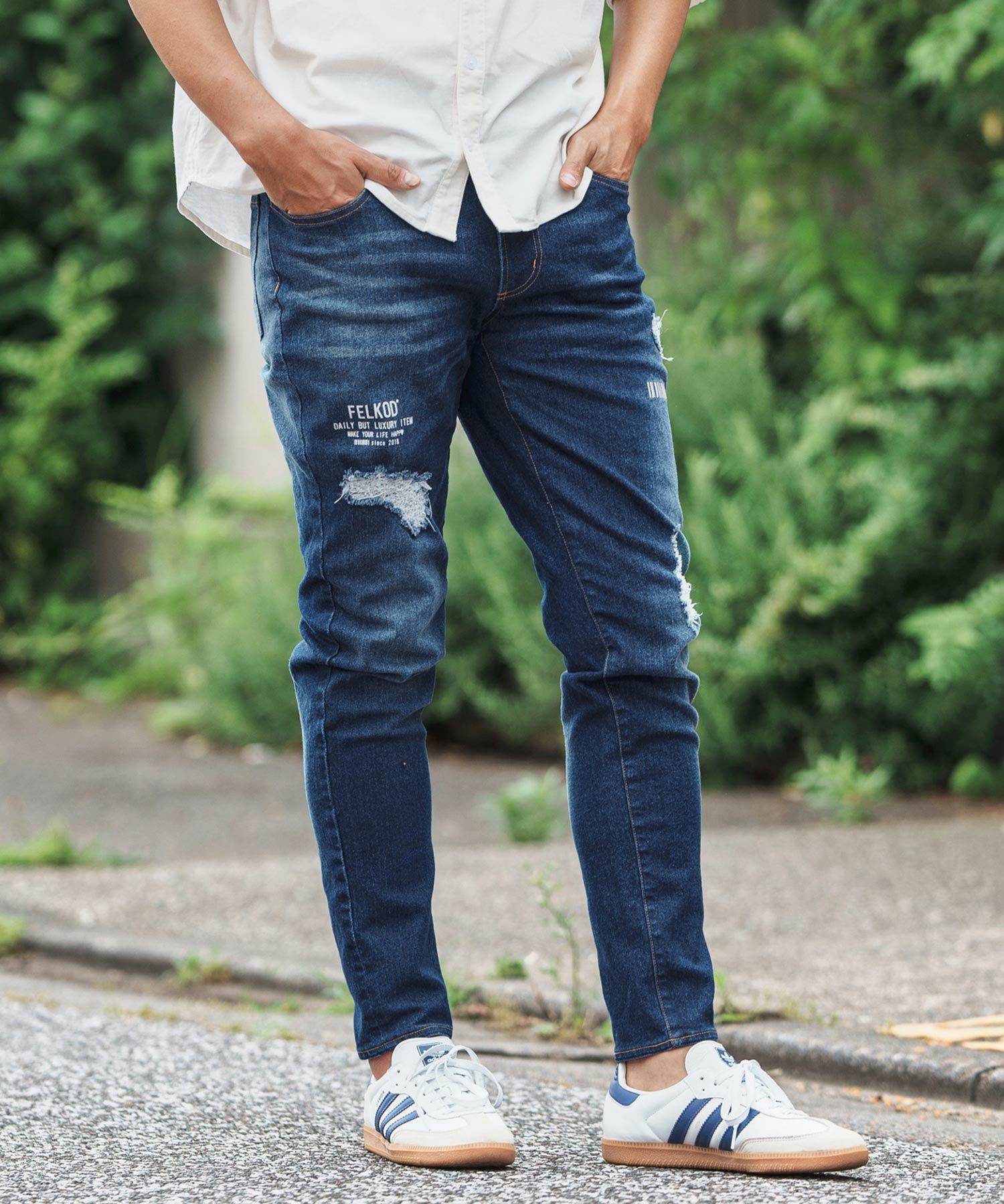 50%OFF【felkod(フィルコッド)】One Side Cargo Easy Pants カーゴ