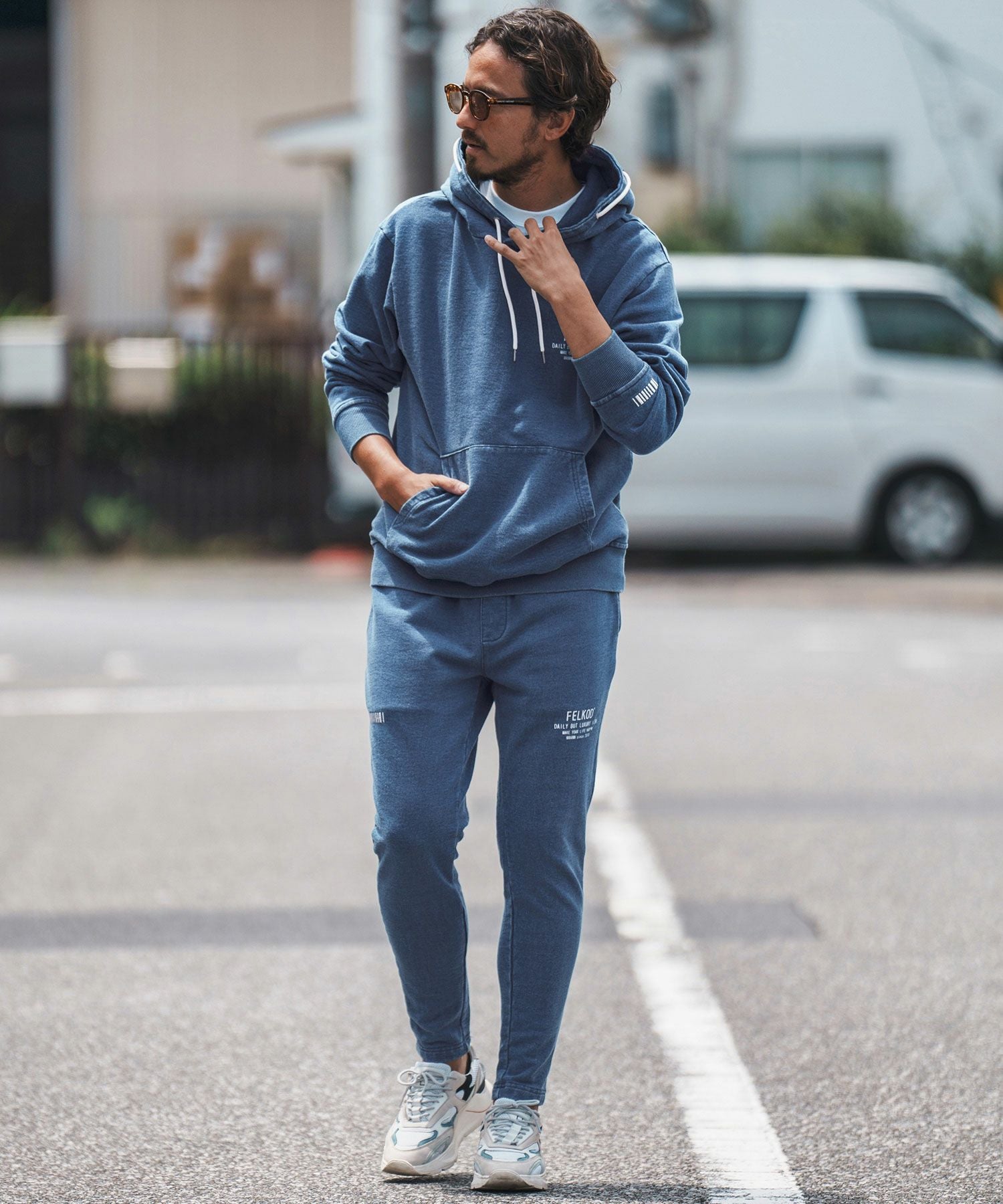 30%OFF【felkod(フィルコッド)】Cord Accents Knit Denim Pants
