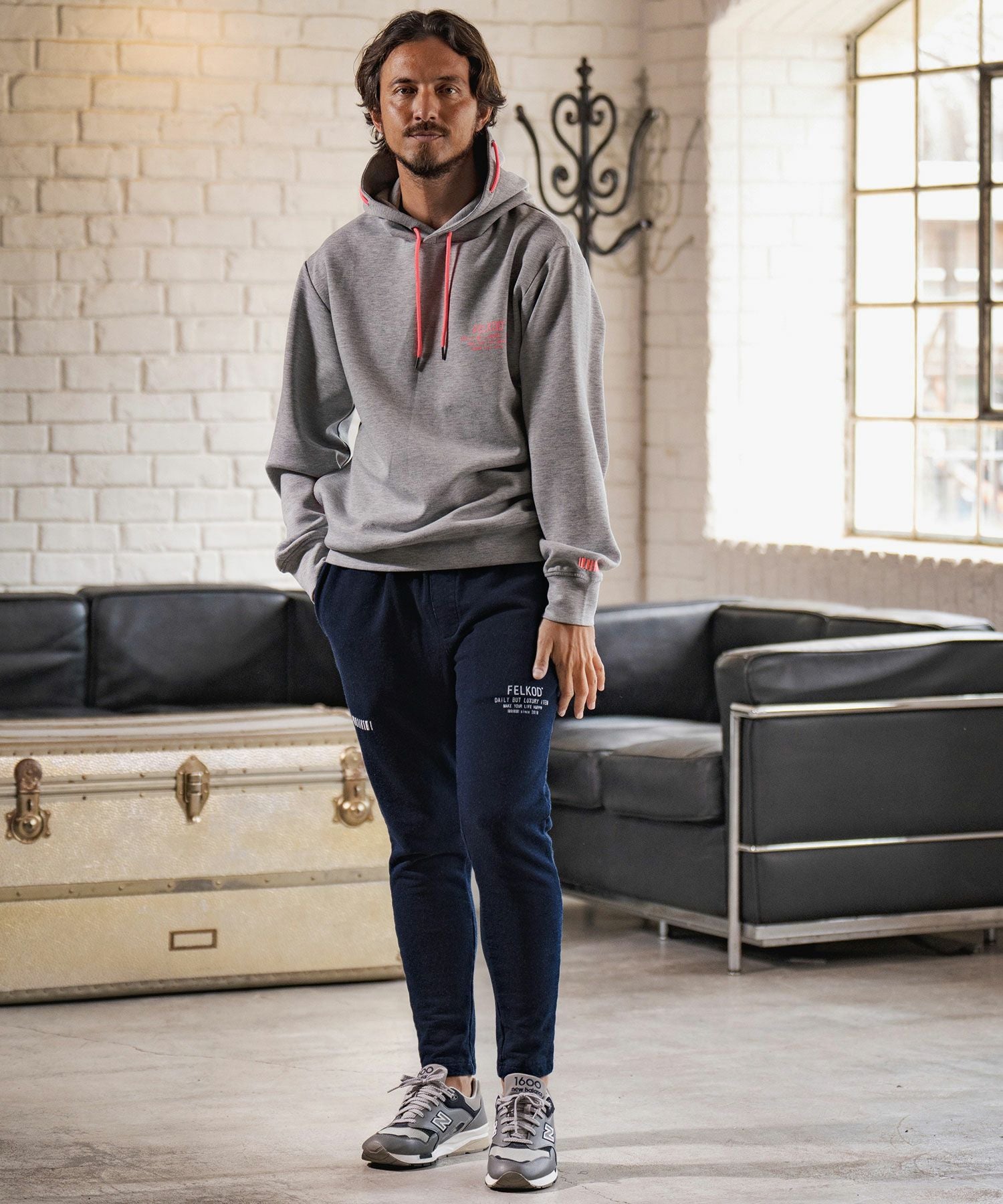 30%OFF【felkod(フィルコッド)】Cord Accents Knit Denim Pants