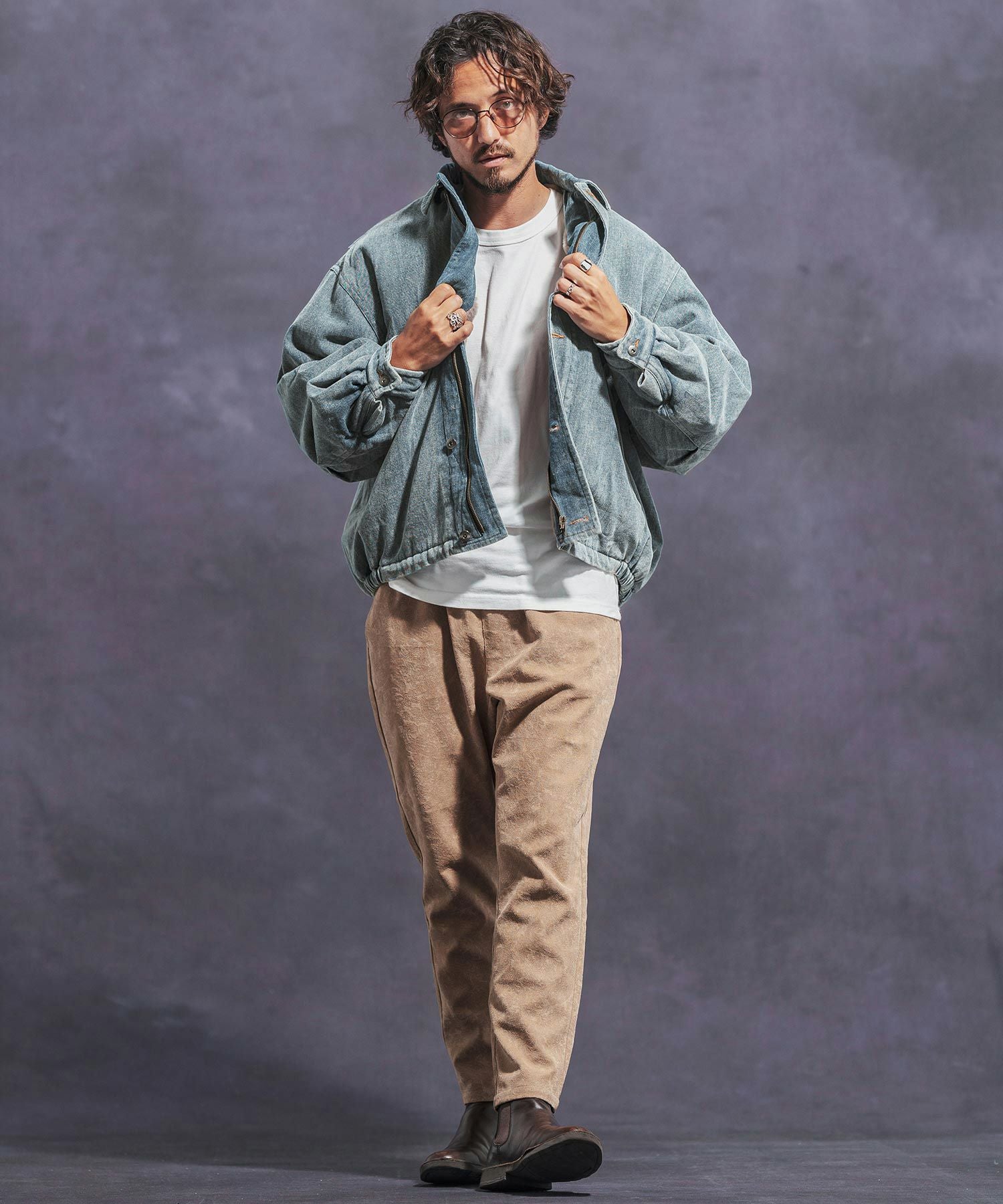 30%OFF【Jih Nunc(ジーヌンク)】ユーズド加工ルーズシルエットデニム