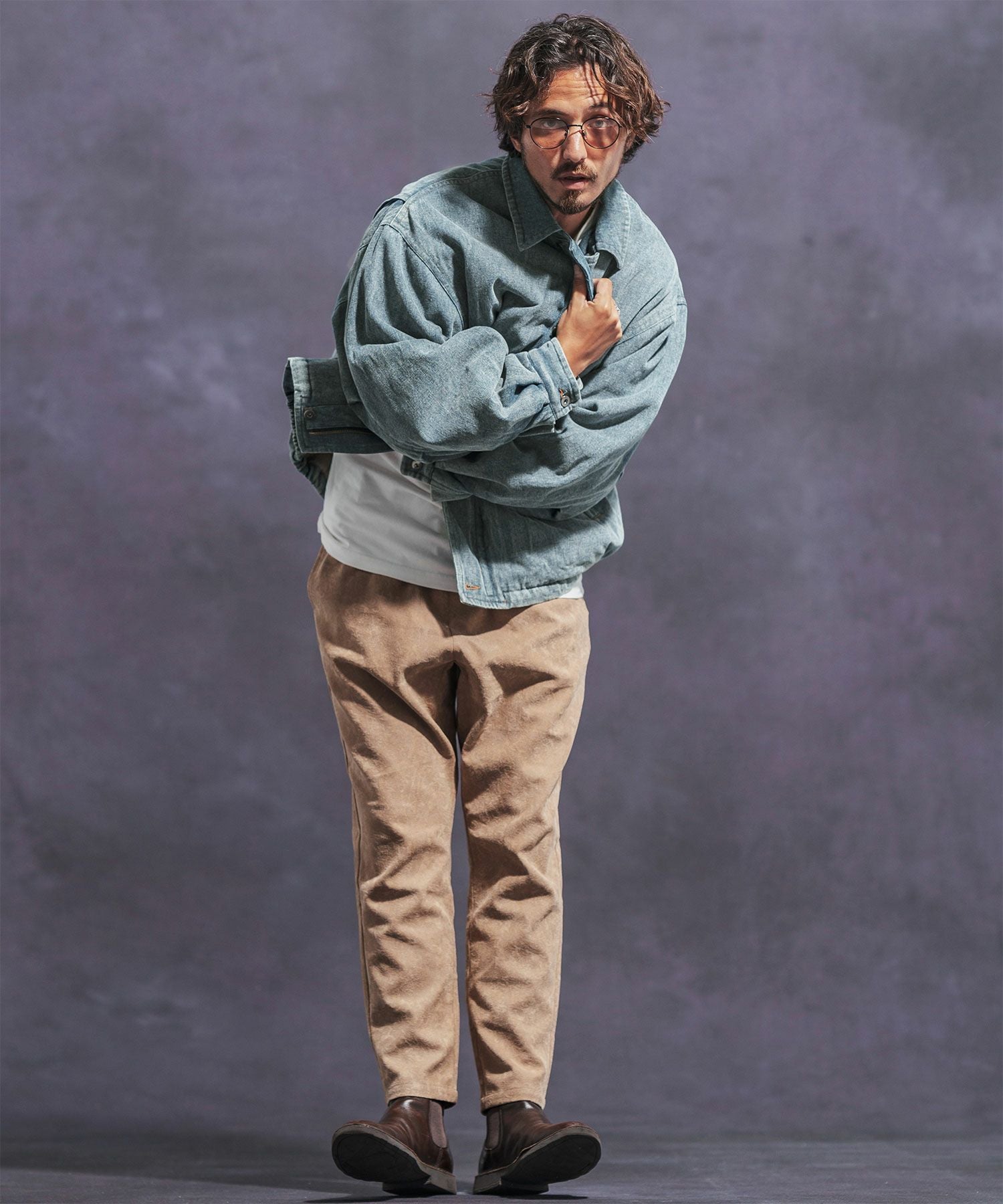 30%OFF【Jih Nunc(ジーヌンク)】ユーズド加工ルーズシルエットデニム