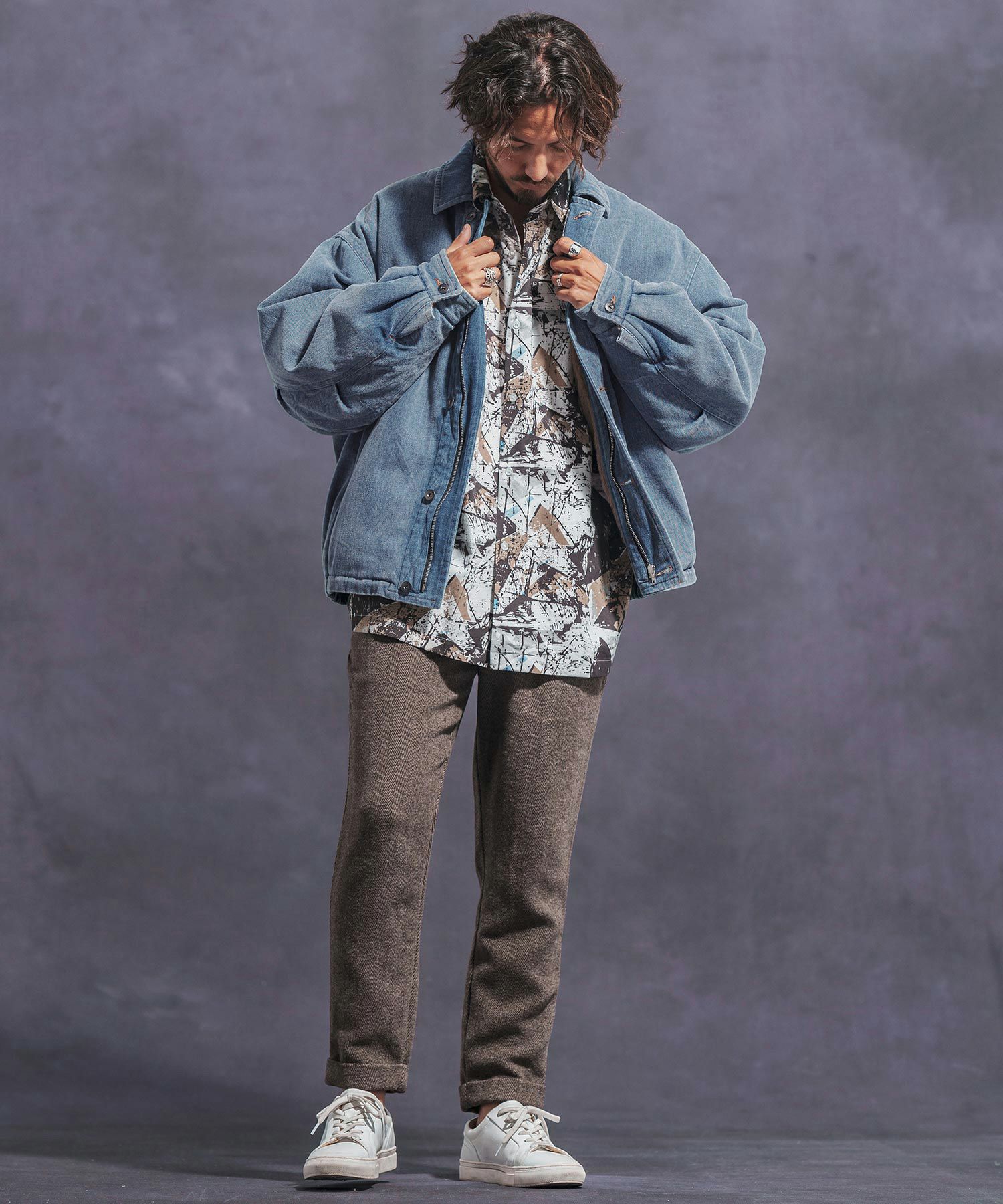 30%OFF【Jih Nunc(ジーヌンク)】ユーズド加工ルーズシルエットデニム