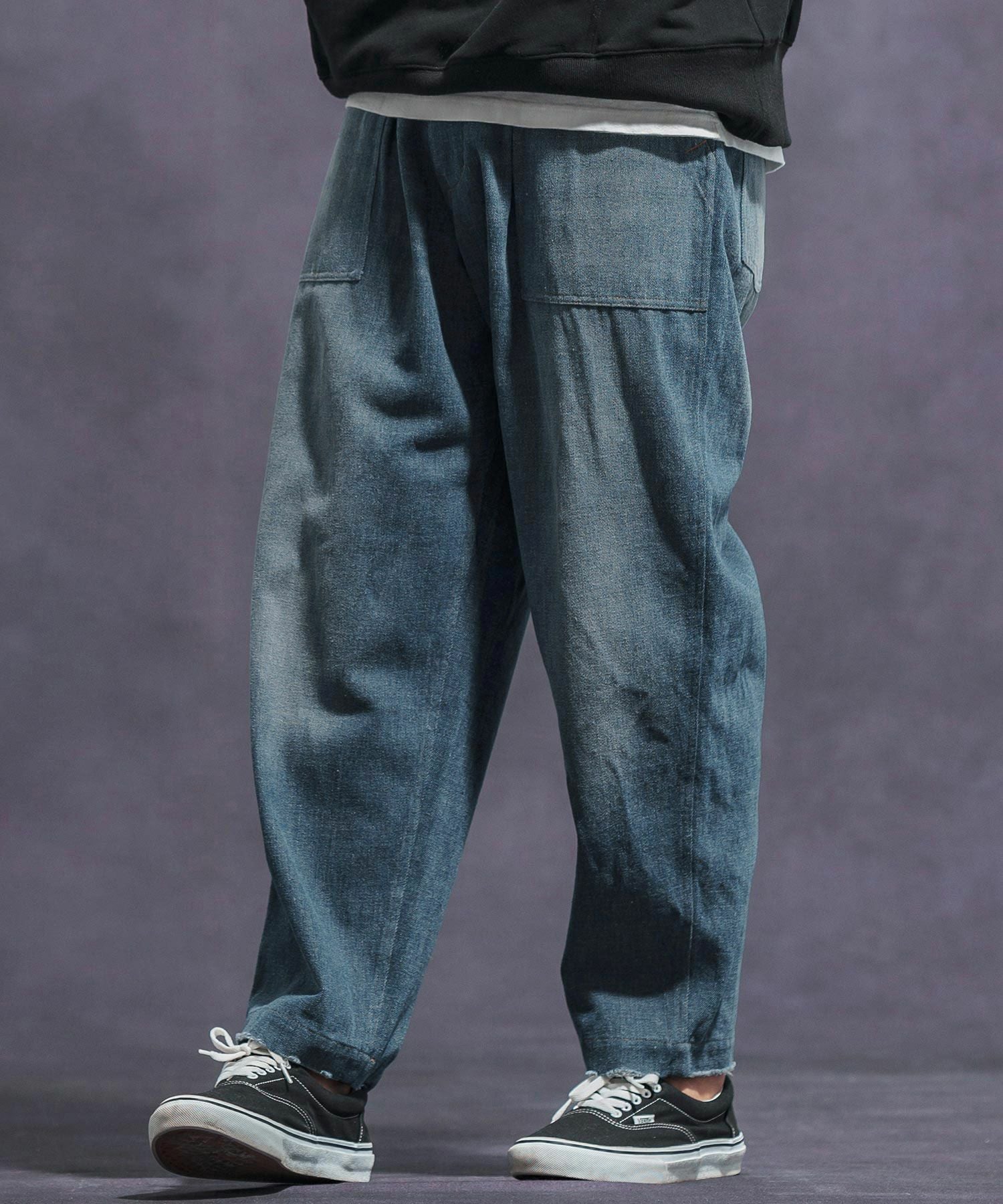30%OFF【Jih Nunc(ジーヌンク)】ユーズド加工ベイカーデニムパンツ(JIH