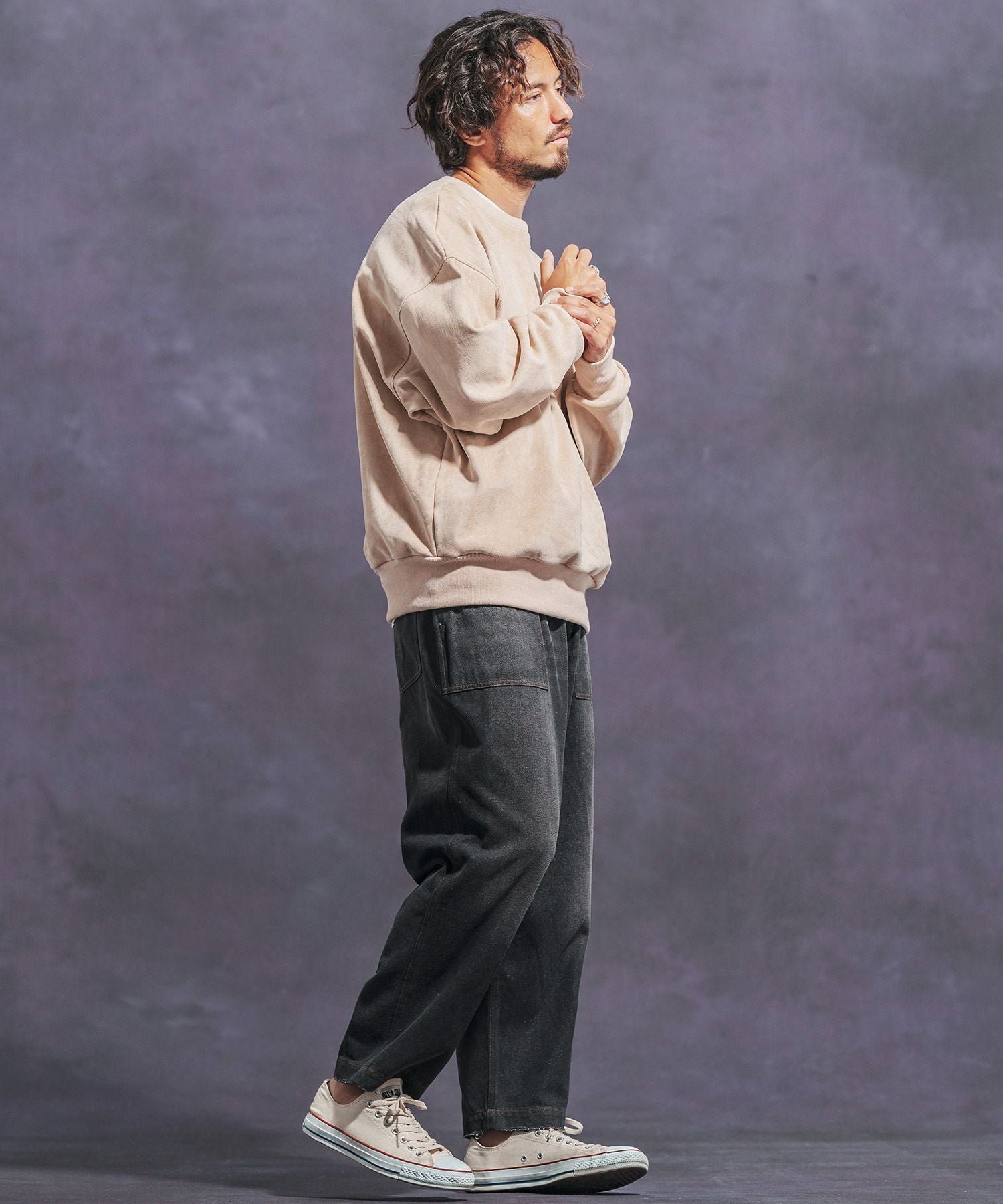 30%OFF【Jih Nunc(ジーヌンク)】ユーズド加工ベイカーデニムパンツ(JIH