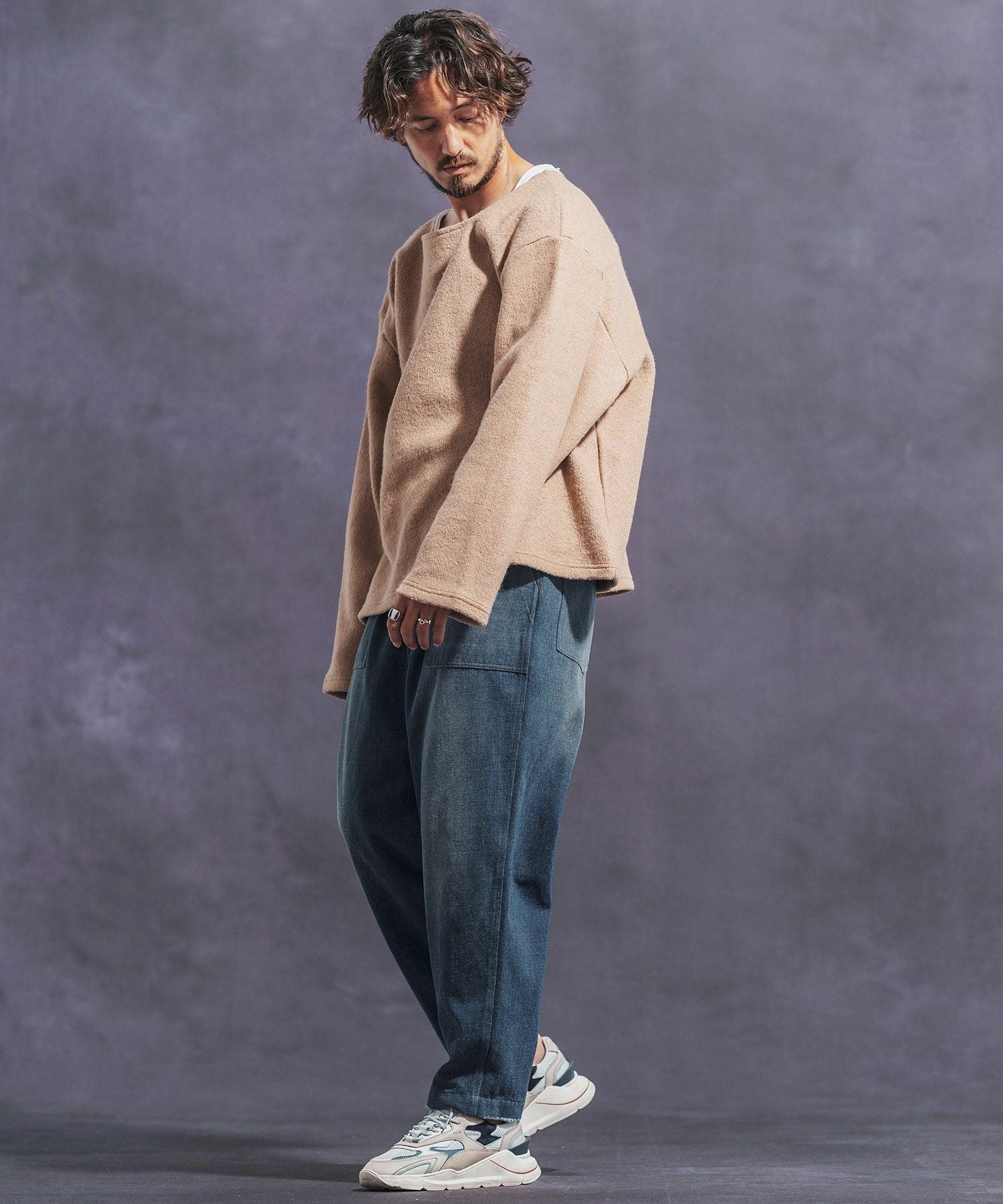30%OFF【Jih Nunc(ジーヌンク)】ユーズド加工ベイカーデニムパンツ(JIH