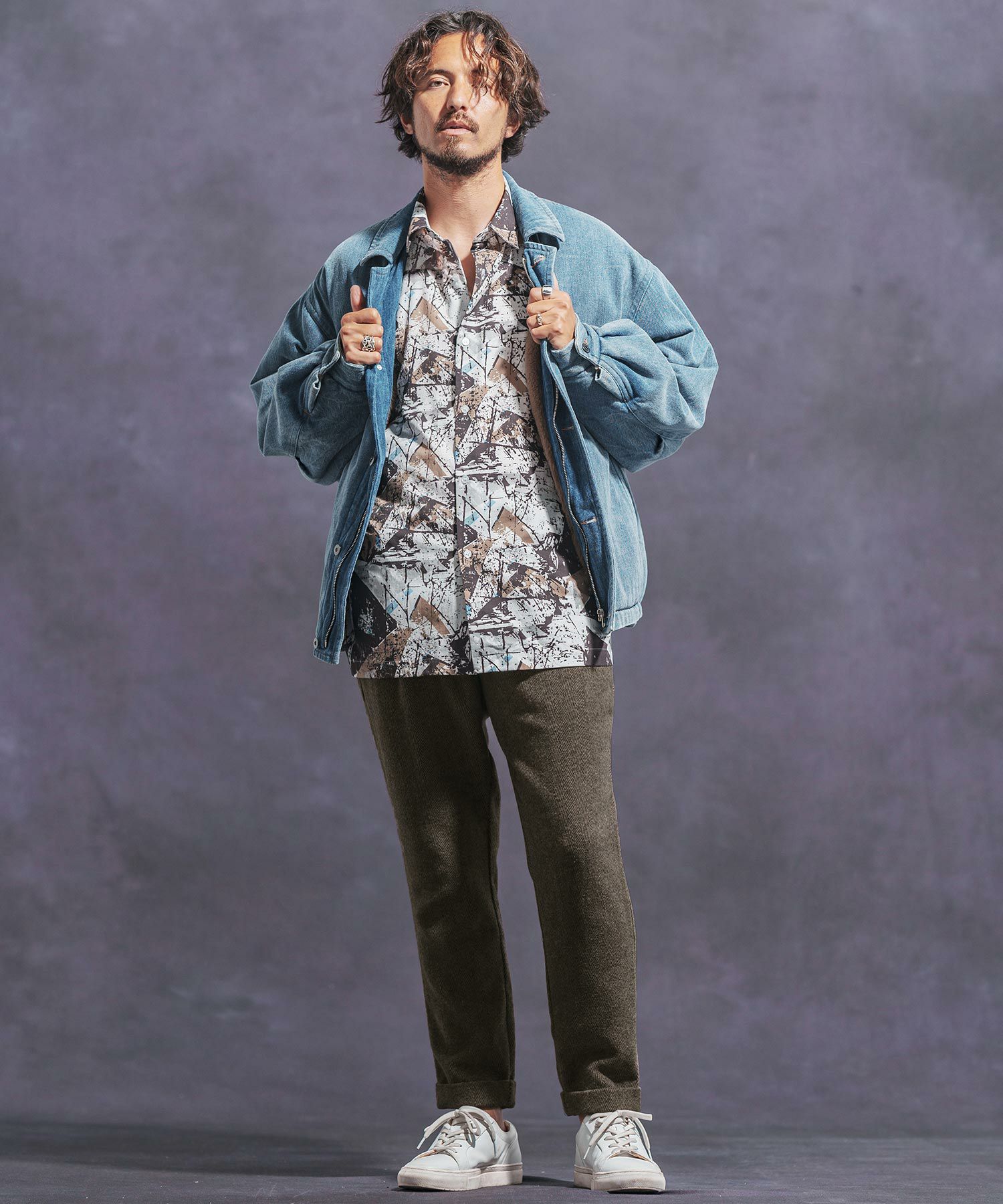 50%OFF【Jih Nunc(ジーヌンク)】ツイードテーパードロールアップパンツ