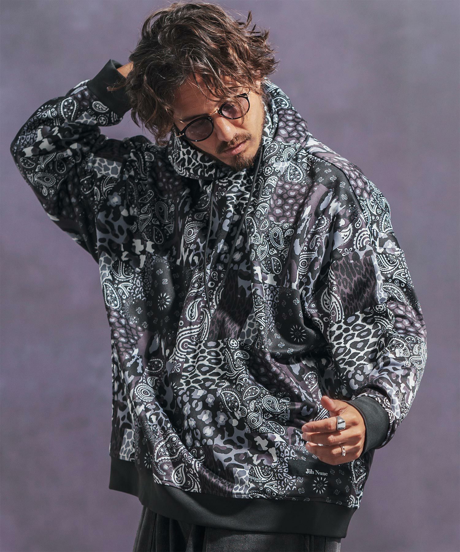 30%OFF【Jih Nunc(ジーヌンク)】ペイズリー×レオパード総柄ポンチプル