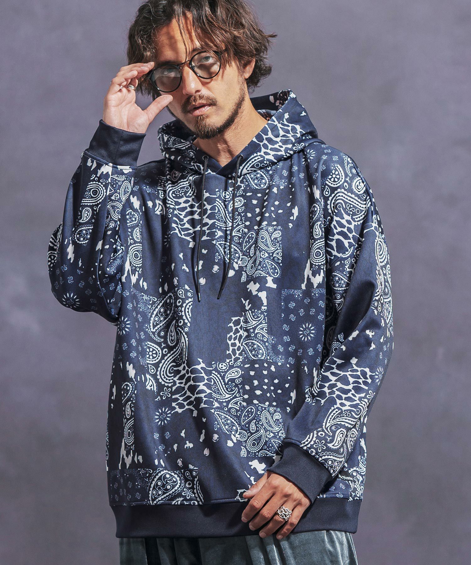 30%OFF【Jih Nunc(ジーヌンク)】ペイズリー×レオパード総柄ポンチプル