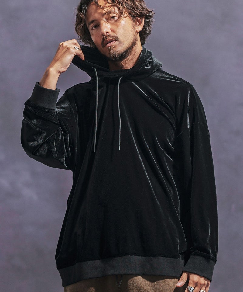 30%OFF【Jih Nunc(ジーヌンク)】ストレッチベロアプルパーカー(JIH 