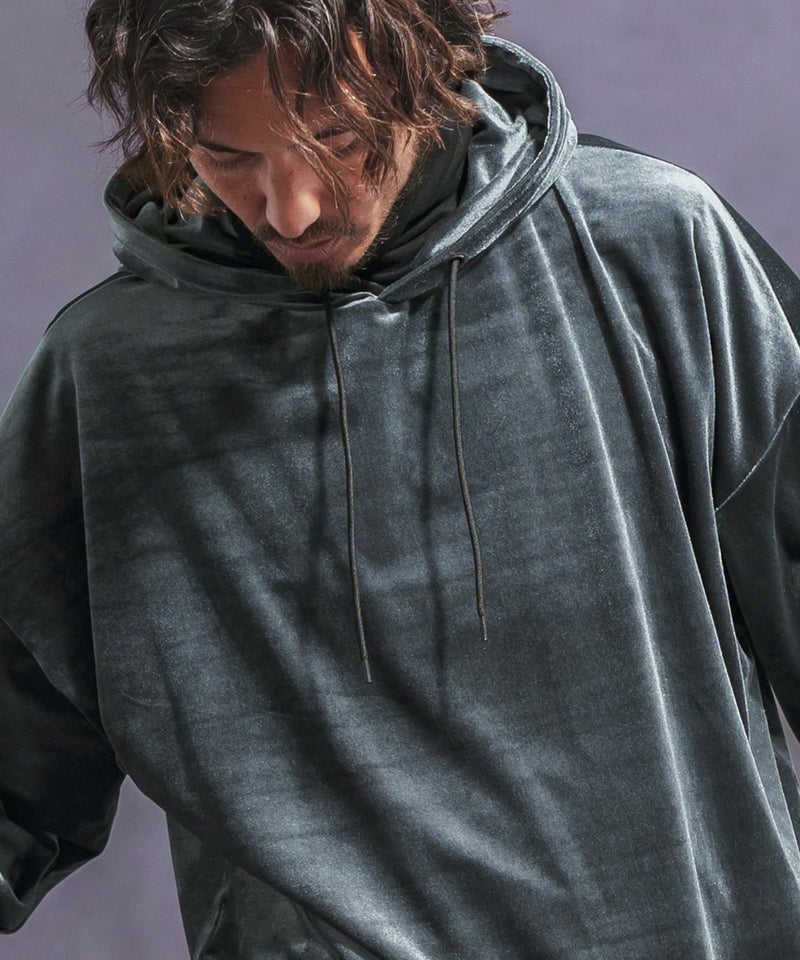 30%OFF【Jih Nunc(ジーヌンク)】ストレッチベロアプルパーカー(JIH 