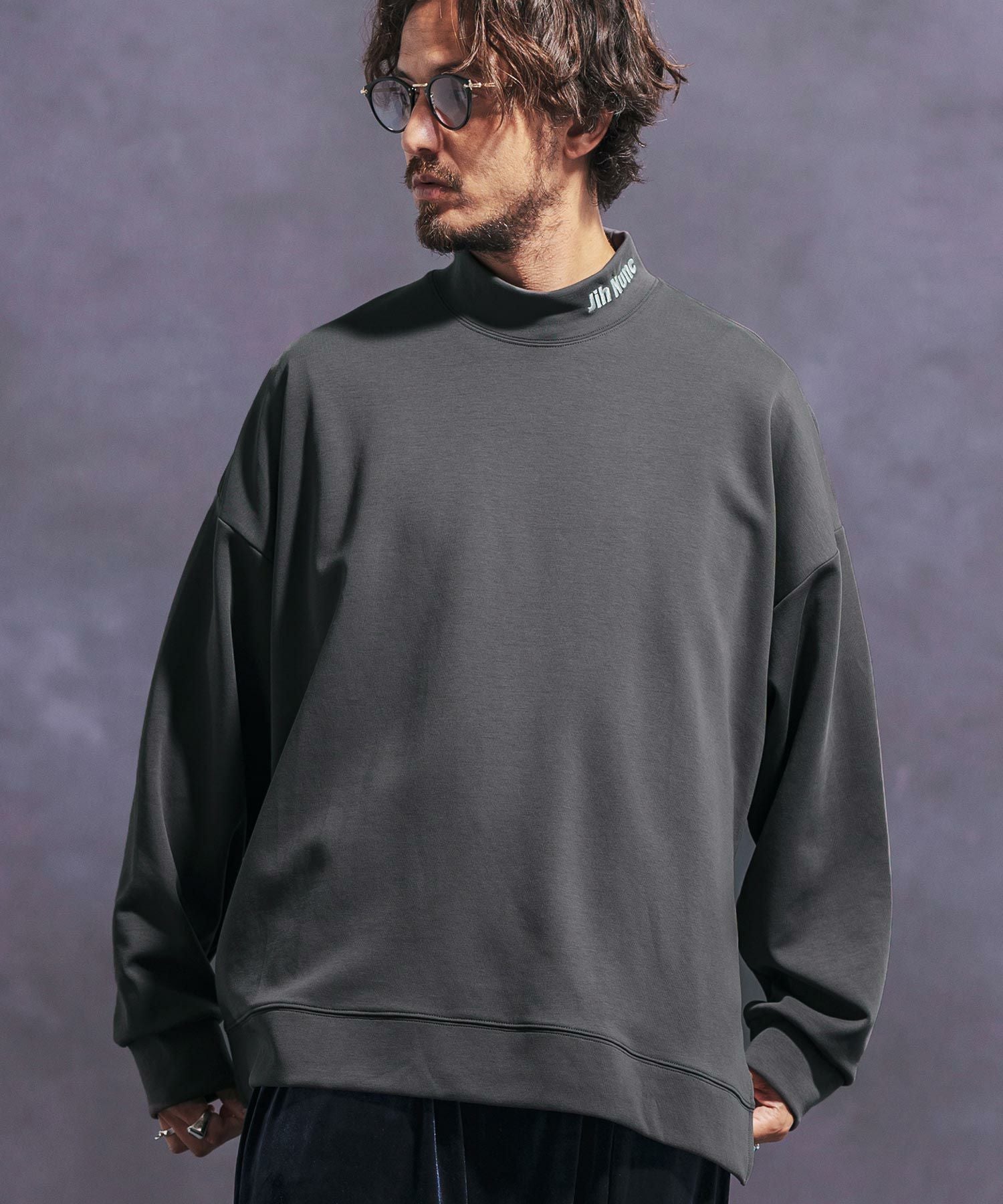 Jih Nunc ジーヌンク　ボートネックルーズシルエットカットソー 50%OFF【Jih Nunc(ジーヌンク)】ルーズシルエットモックネックポンチ