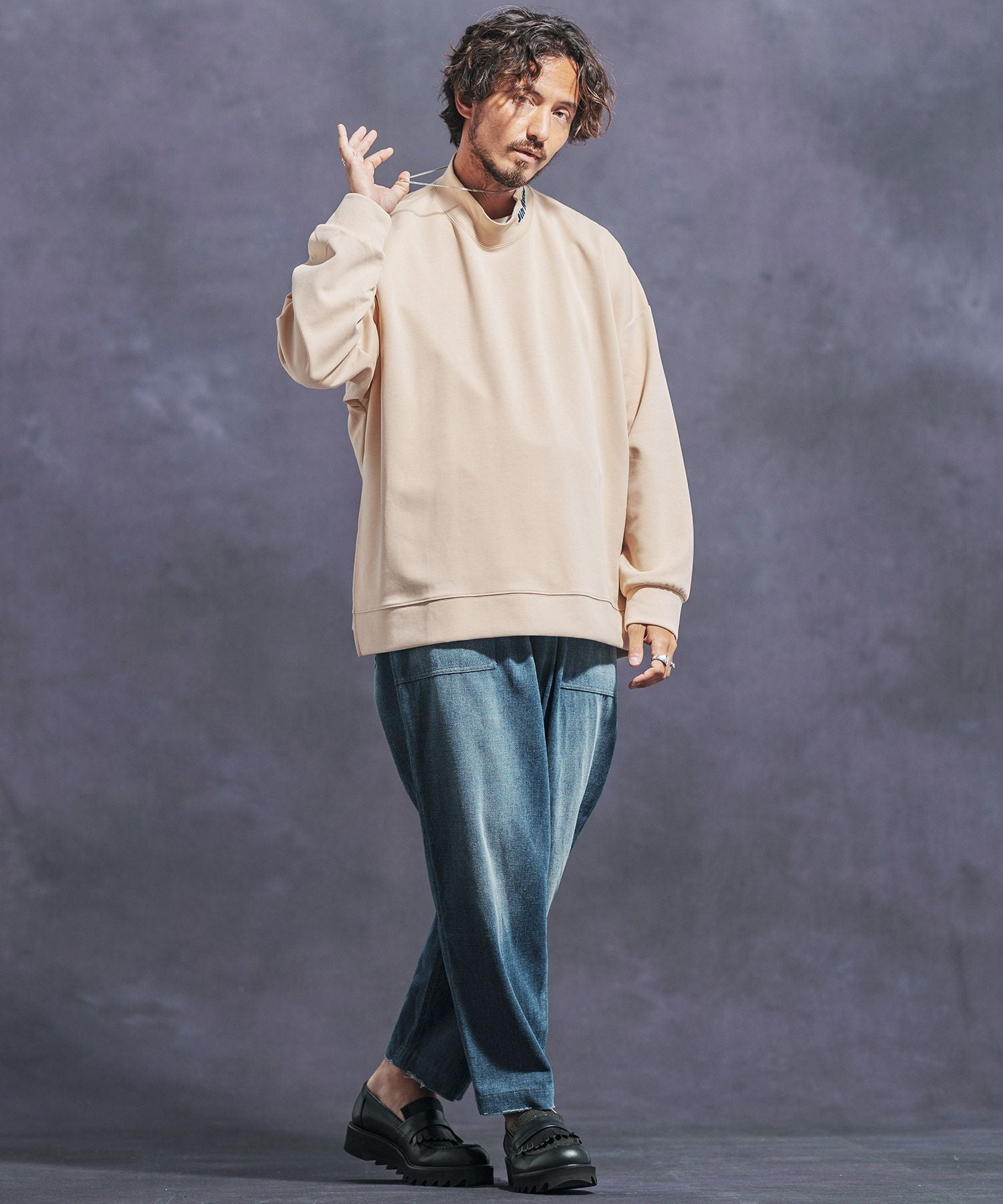 50%OFF【Jih Nunc(ジーヌンク)】ルーズシルエットモックネックポンチ