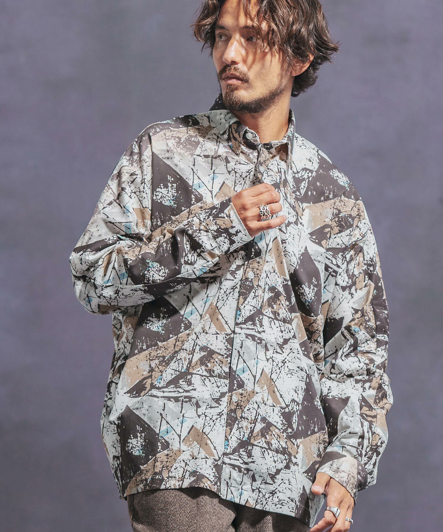 50%OFF【Jih Nunc(ジーヌンク)】ペイントプリントドルマンスリーブ