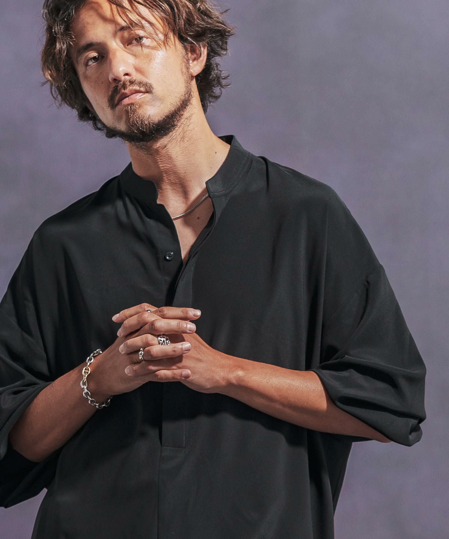 【CINOH】フィンクス スタンドネックシャツ W1501006 SH06 White | Dresswell online store
