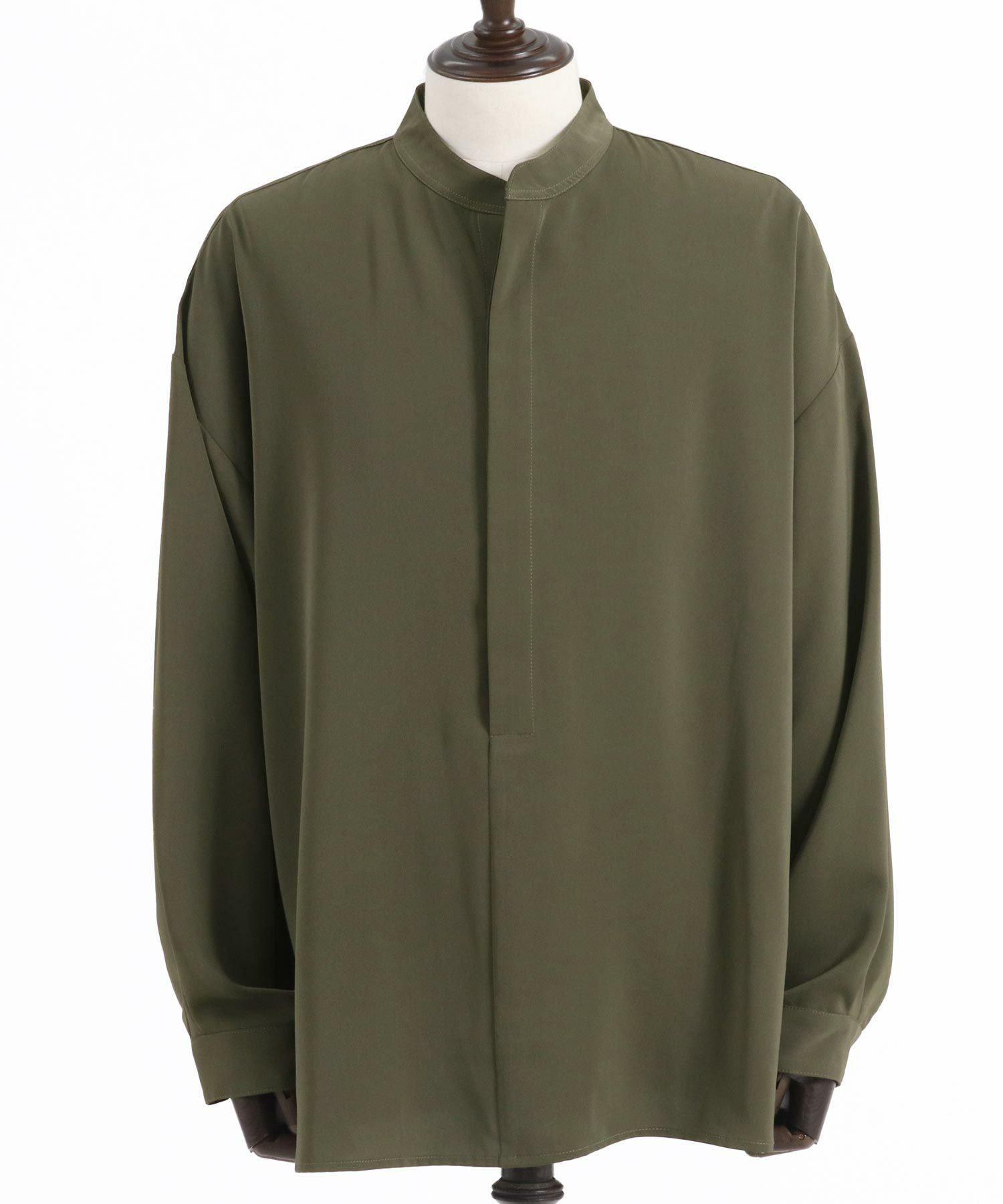 30%OFF【Jih Nunc(ジーヌンク)】スタンドカラー比翼プルオーバーシャツ