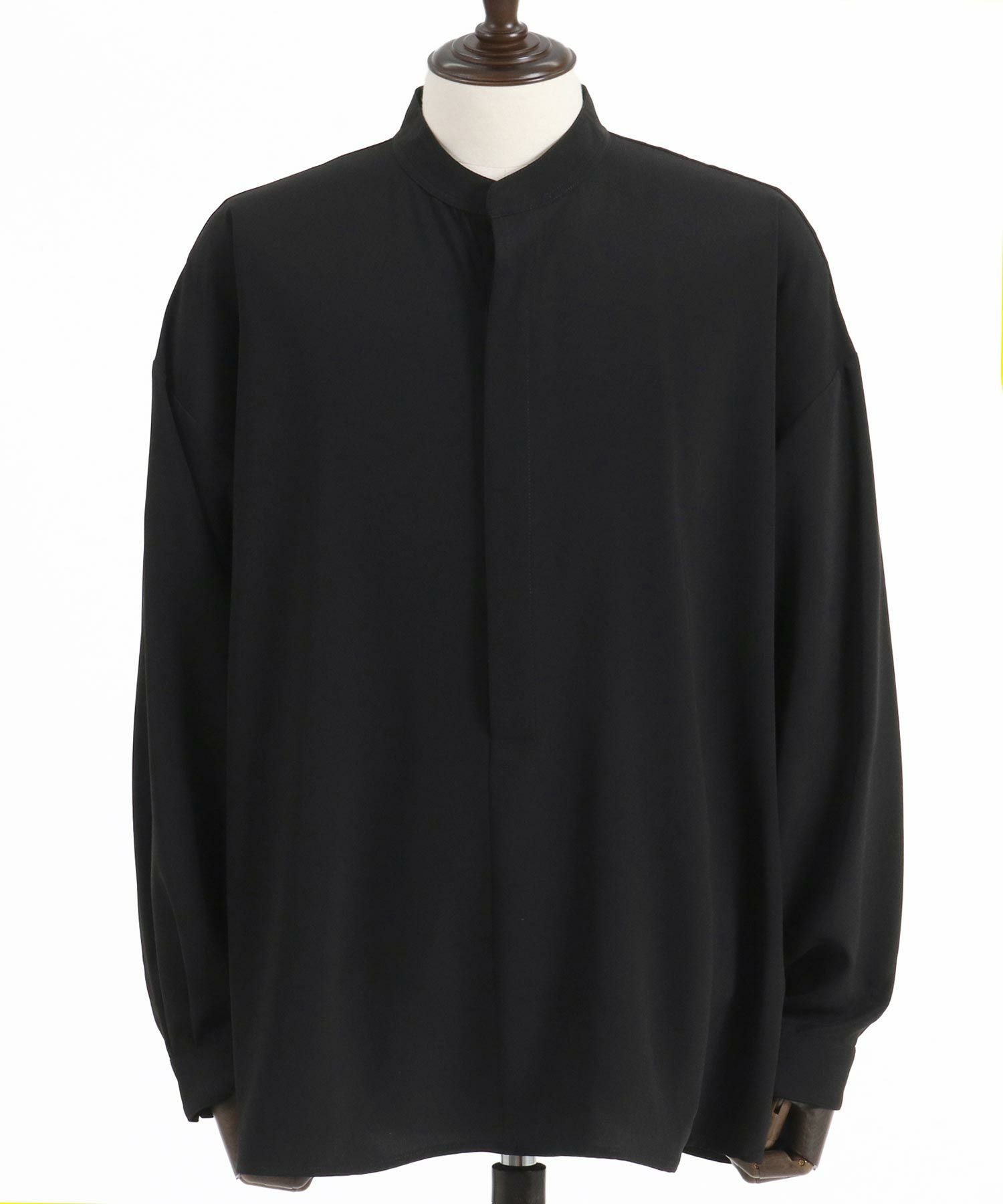 30%OFF【Jih Nunc(ジーヌンク)】スタンドカラー比翼プルオーバーシャツ