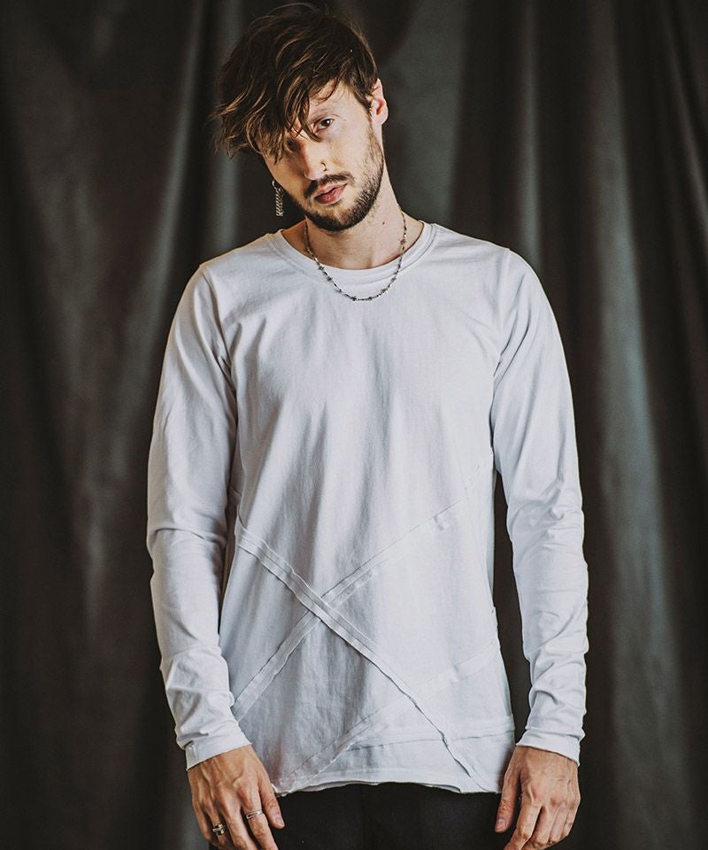 50%OFF【NO ID.(ノーアイディー)】ﾗﾝﾀﾞﾑｼｰﾑｶｯﾄｵﾌC-NﾛﾝT カットソー