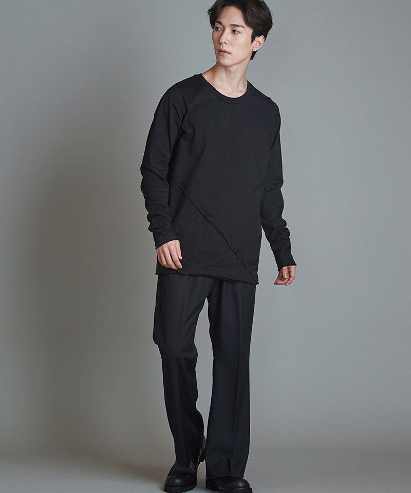 50%OFF【NO ID.(ノーアイディー)】ﾗﾝﾀﾞﾑｼｰﾑｶｯﾄｵﾌC-NﾛﾝT カットソー