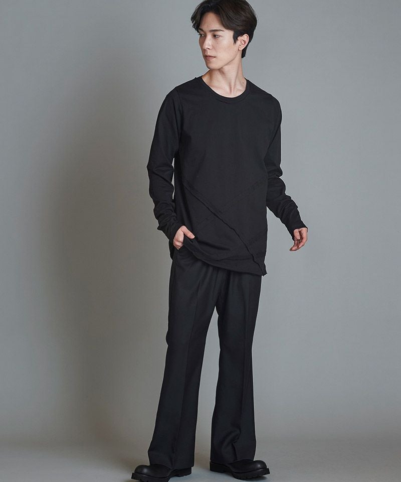50%OFF【NO ID.(ノーアイディー)】ﾗﾝﾀﾞﾑｼｰﾑｶｯﾄｵﾌC-NﾛﾝT カットソー