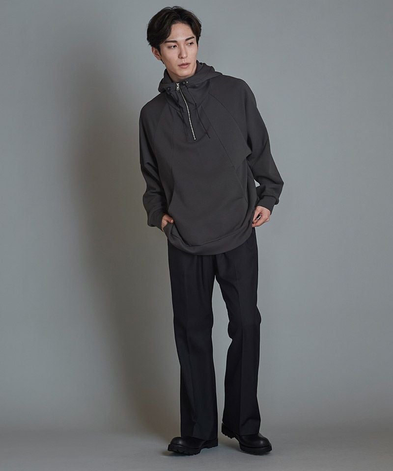 50%OFF【NO ID.(ノーアイディー)】ﾎﾞﾘｭｰﾑﾈｯｸﾊｰﾌZIPﾊﾟｰｶ(855006-830T