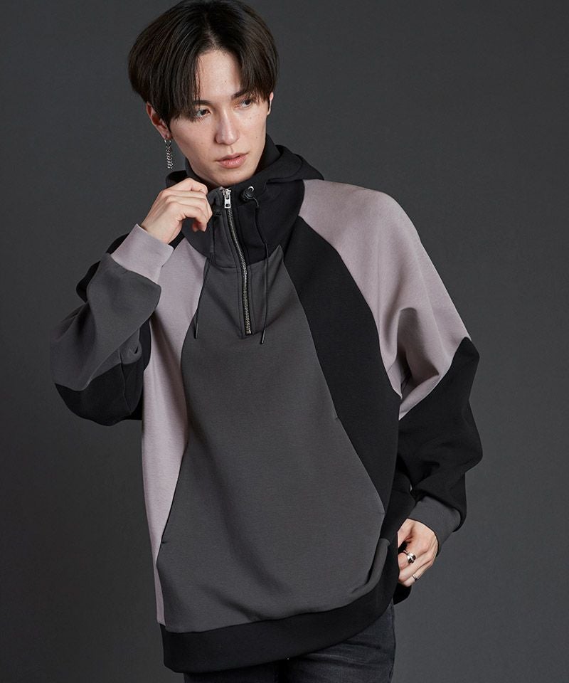 50%OFF【NO ID.(ノーアイディー)】ﾎﾞﾘｭｰﾑﾈｯｸﾊｰﾌZIPﾊﾟｰｶ(855006-830T