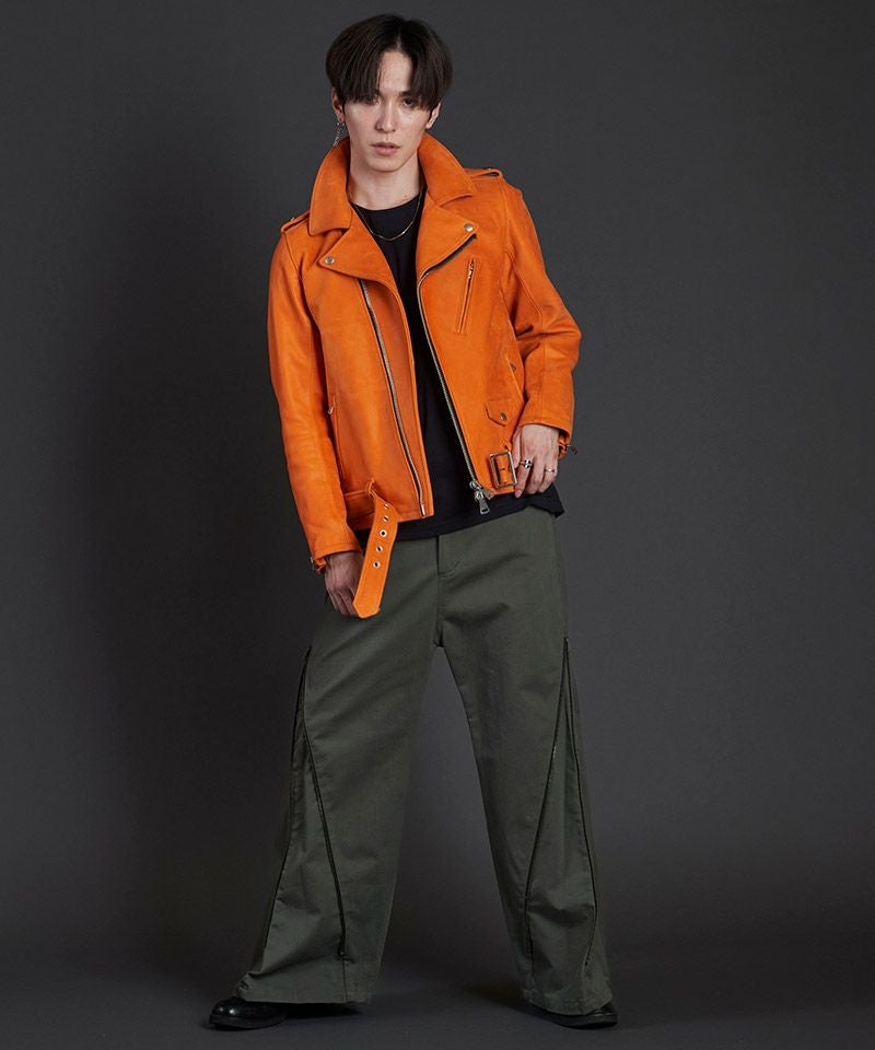 新品❤️CPG❤️ジップアップジャケット /オレンジ 60%OFF【NO ID.(ノーアイディー)】ﾌﾚｱZIP-PT パンツ(855006-828P