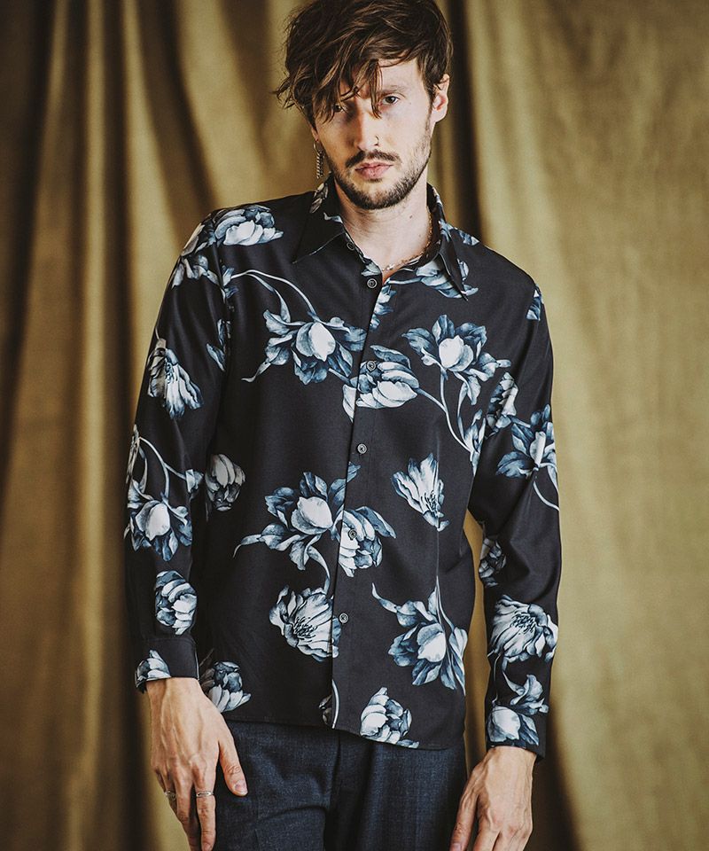 30%OFF【NO ID.(ノーアイディー)】ﾌﾗﾜｰﾌﾟﾘﾝﾄSH シャツ(855006-827S