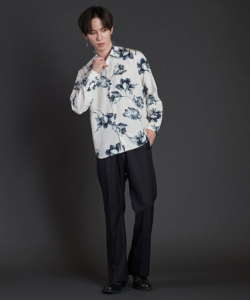 30%OFF【NO ID.(ノーアイディー)】ﾌﾗﾜｰﾌﾟﾘﾝﾄSH シャツ(855006-827S
